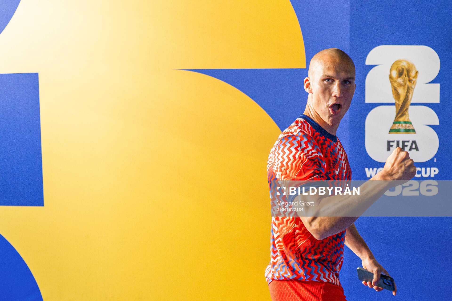 Leo Østigård of Norway celebrates