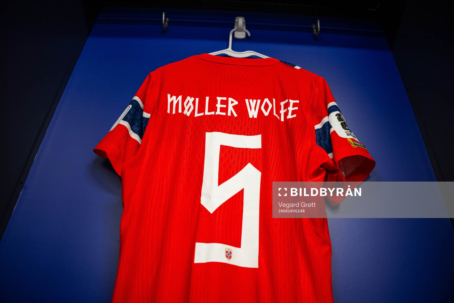 The kit of David Møller Wolfe of Norway in the dressing