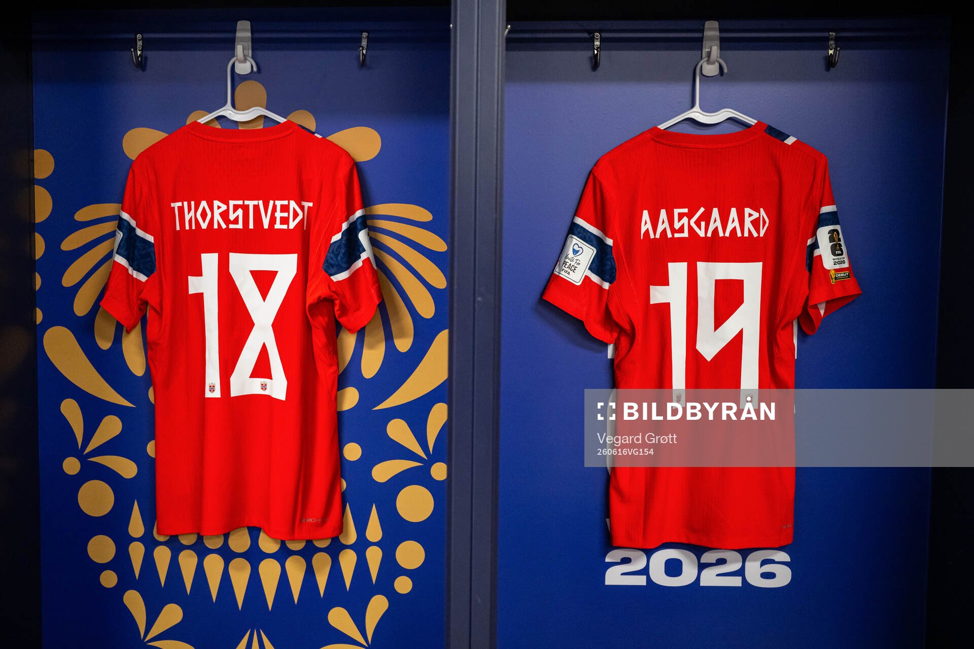 The kits of Kristian Thorstvedt and Thelo Aasgaard of