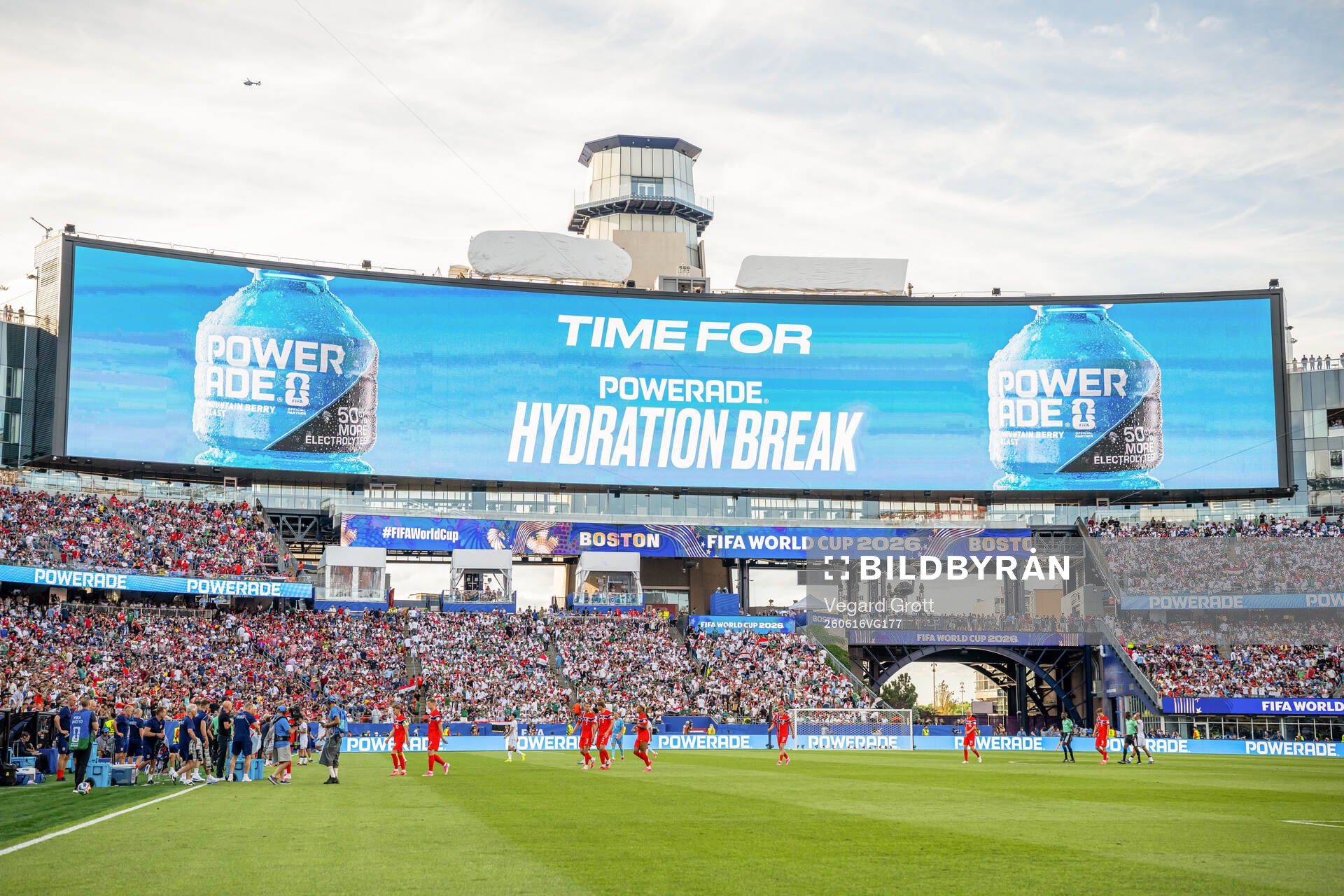 A hydration break is being announced