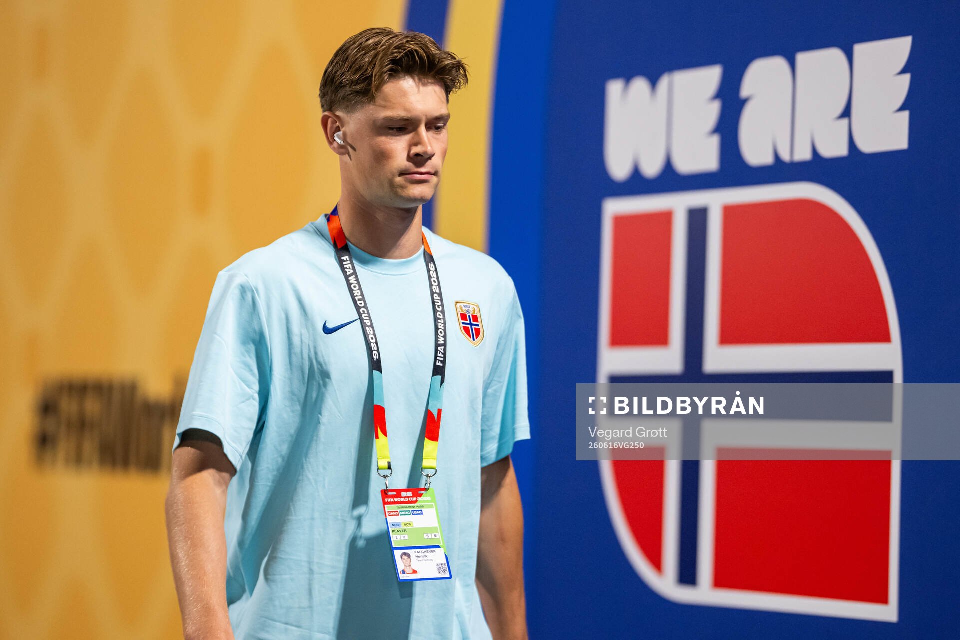 Henrik Falchener of Norway arrives