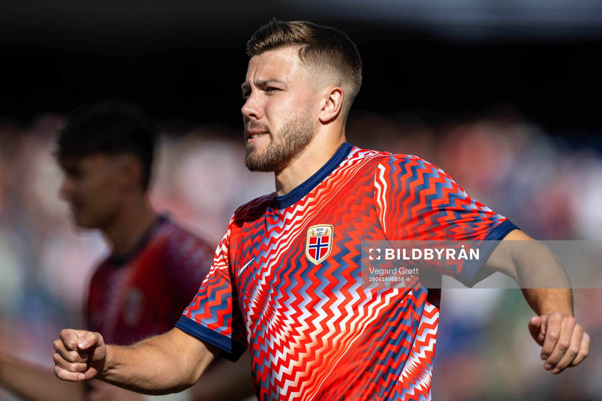 Fredrik André Bjørkan of Norway warms up