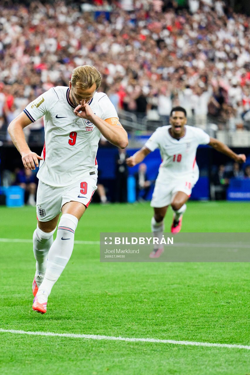 Harry Kane of England celebrates scoring 1-0