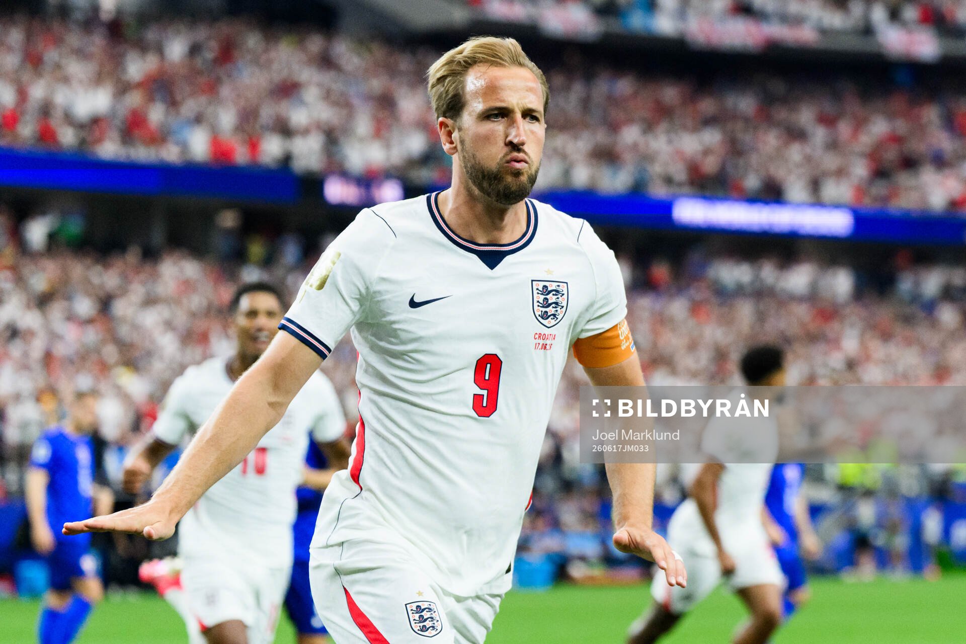 Harry Kane of England celebrates scoring 1-0