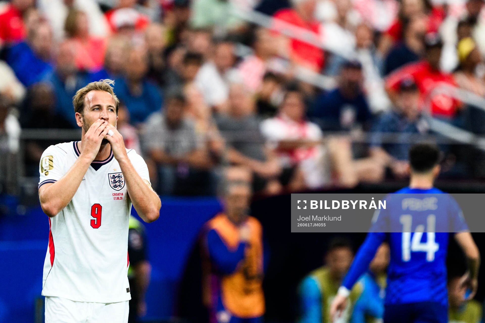 Harry Kane of England looks dejected