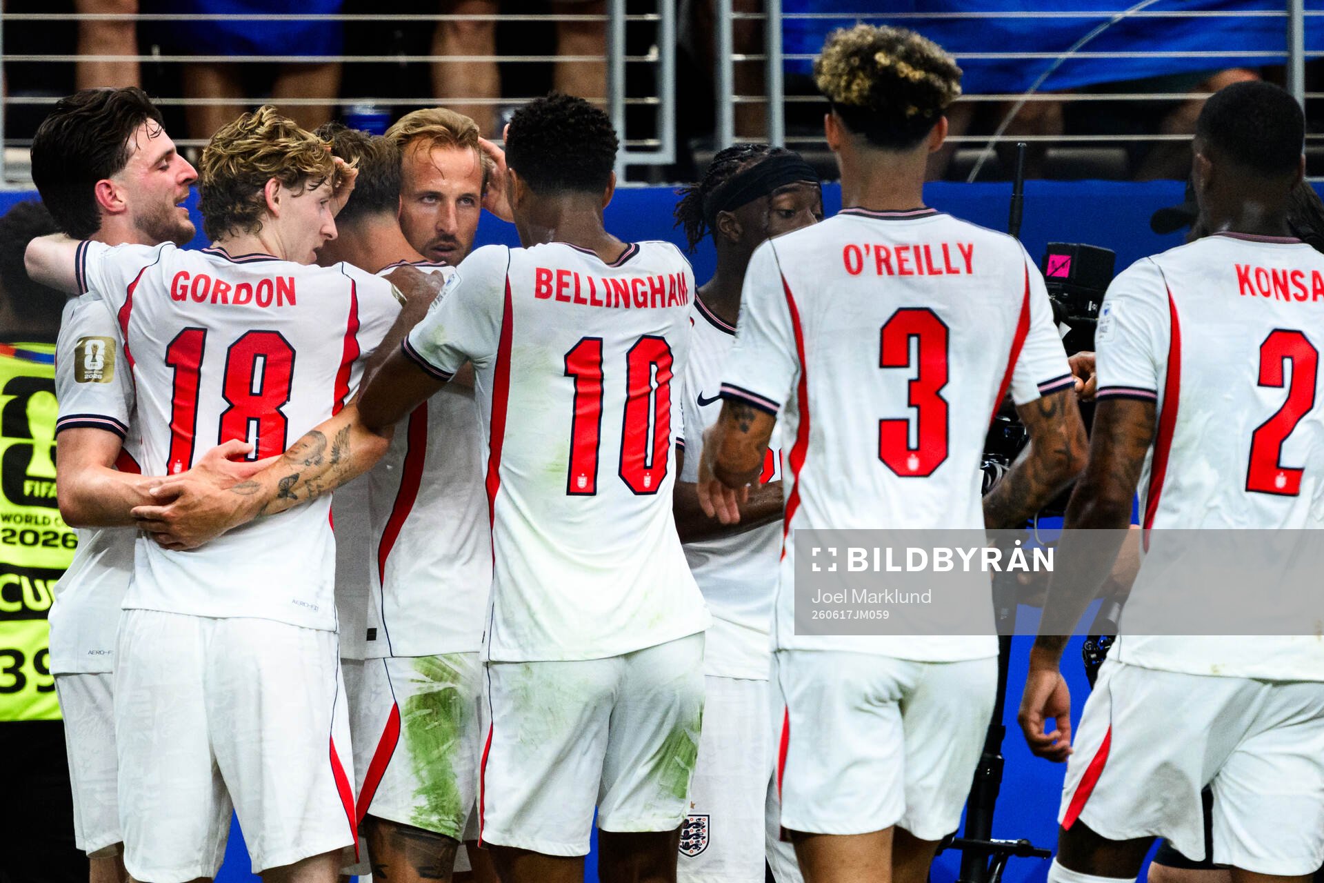Harry Kane of England celebrates scoring 2-1