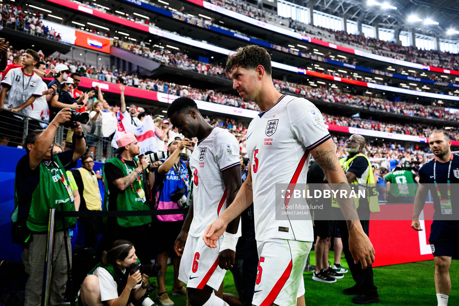 Marc Guehi and John Stones of England