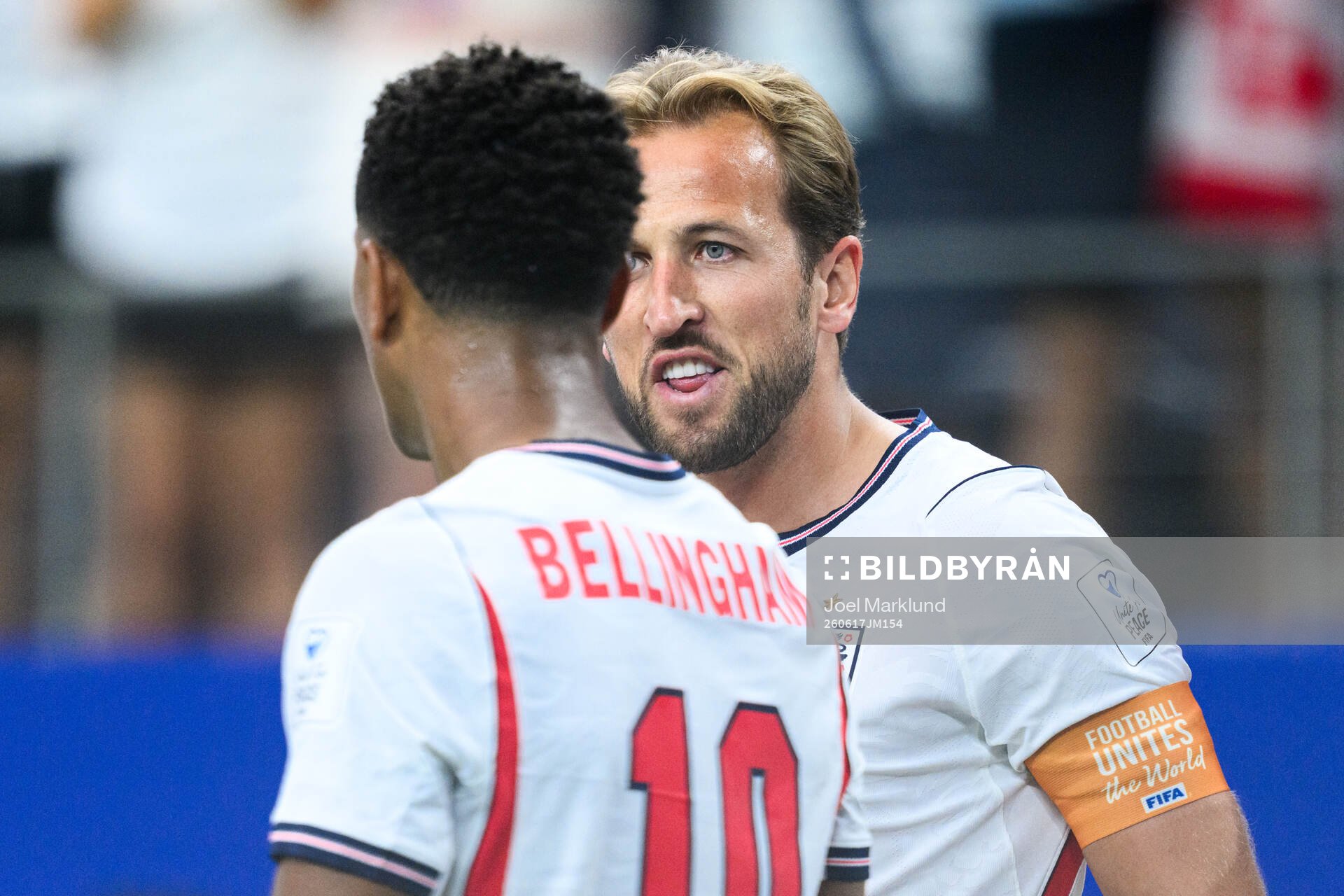 Jude Bellingham and Harry Kane of England