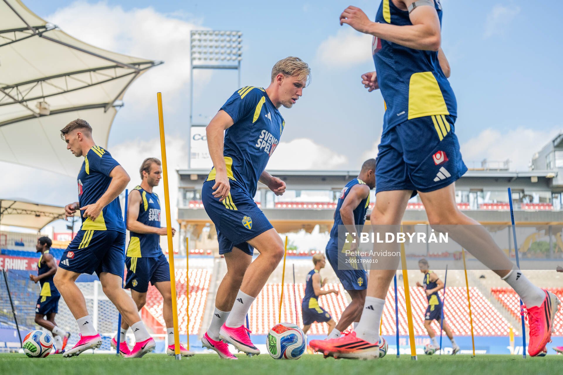 Herman Johansson of the Swedish national football team at a