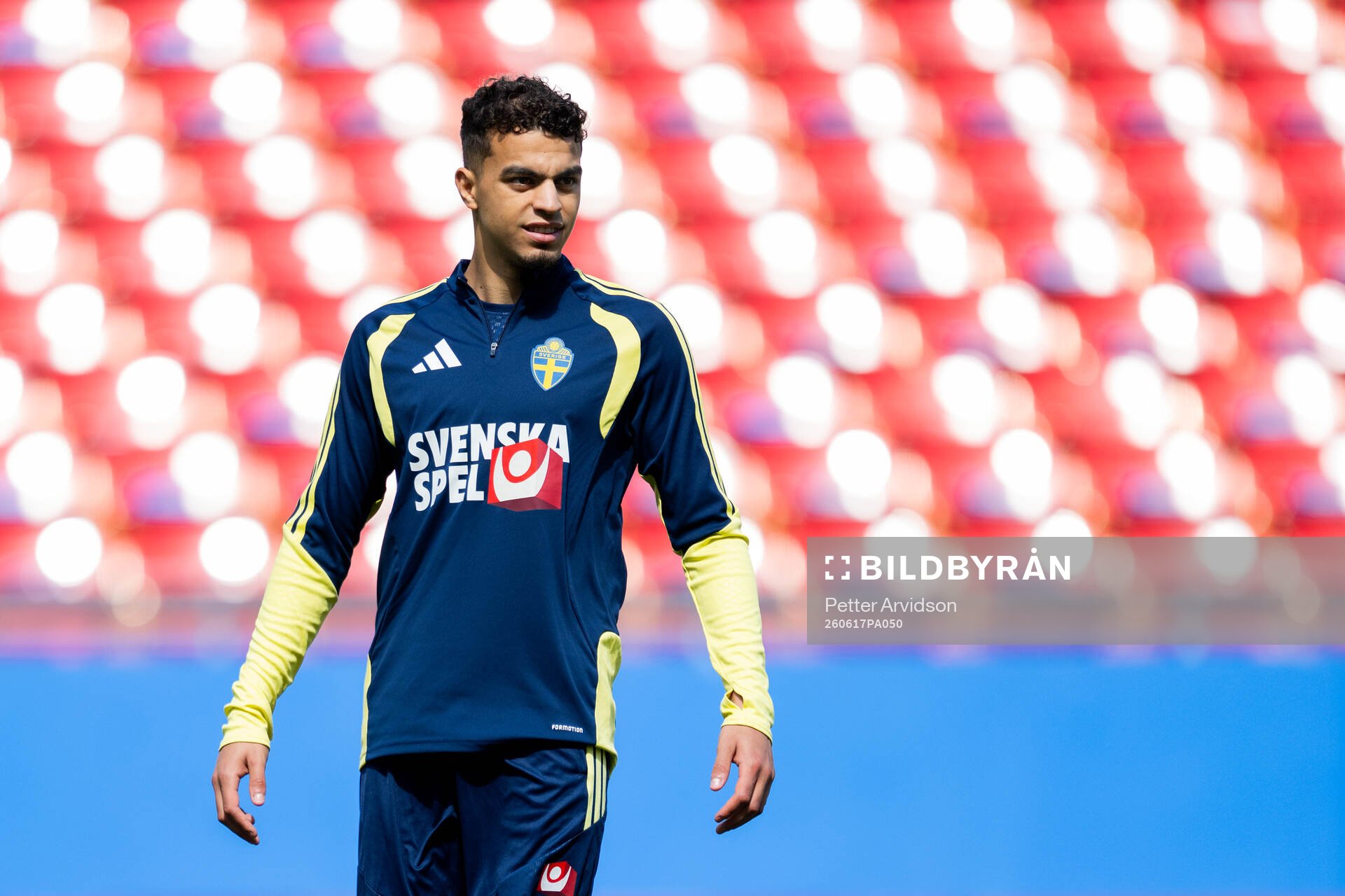 Yasin Ayari of the Swedish national football team at a