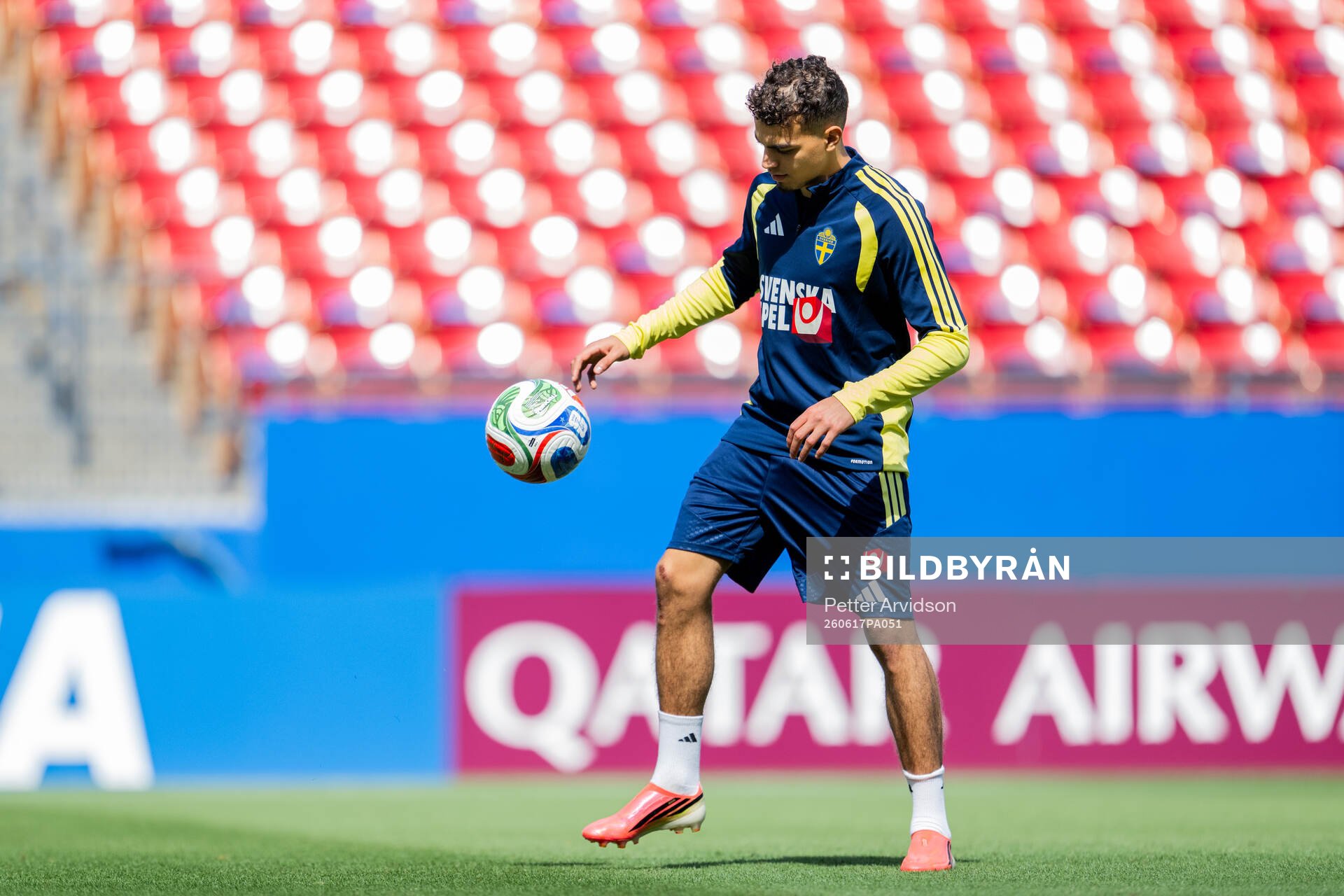 Yasin Ayari of the Swedish national football team at a