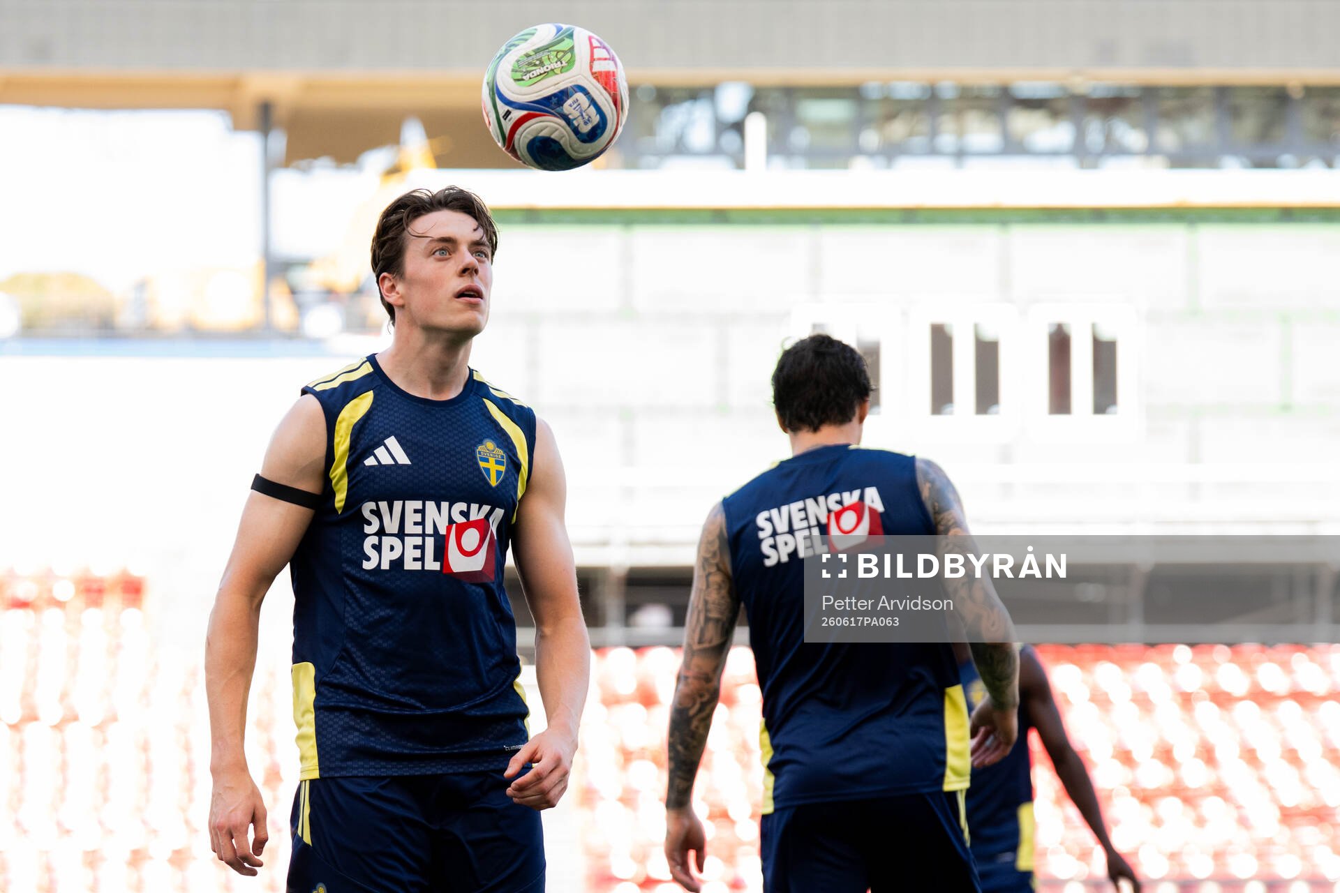 Elliot Stroud of the Swedish national football team at a