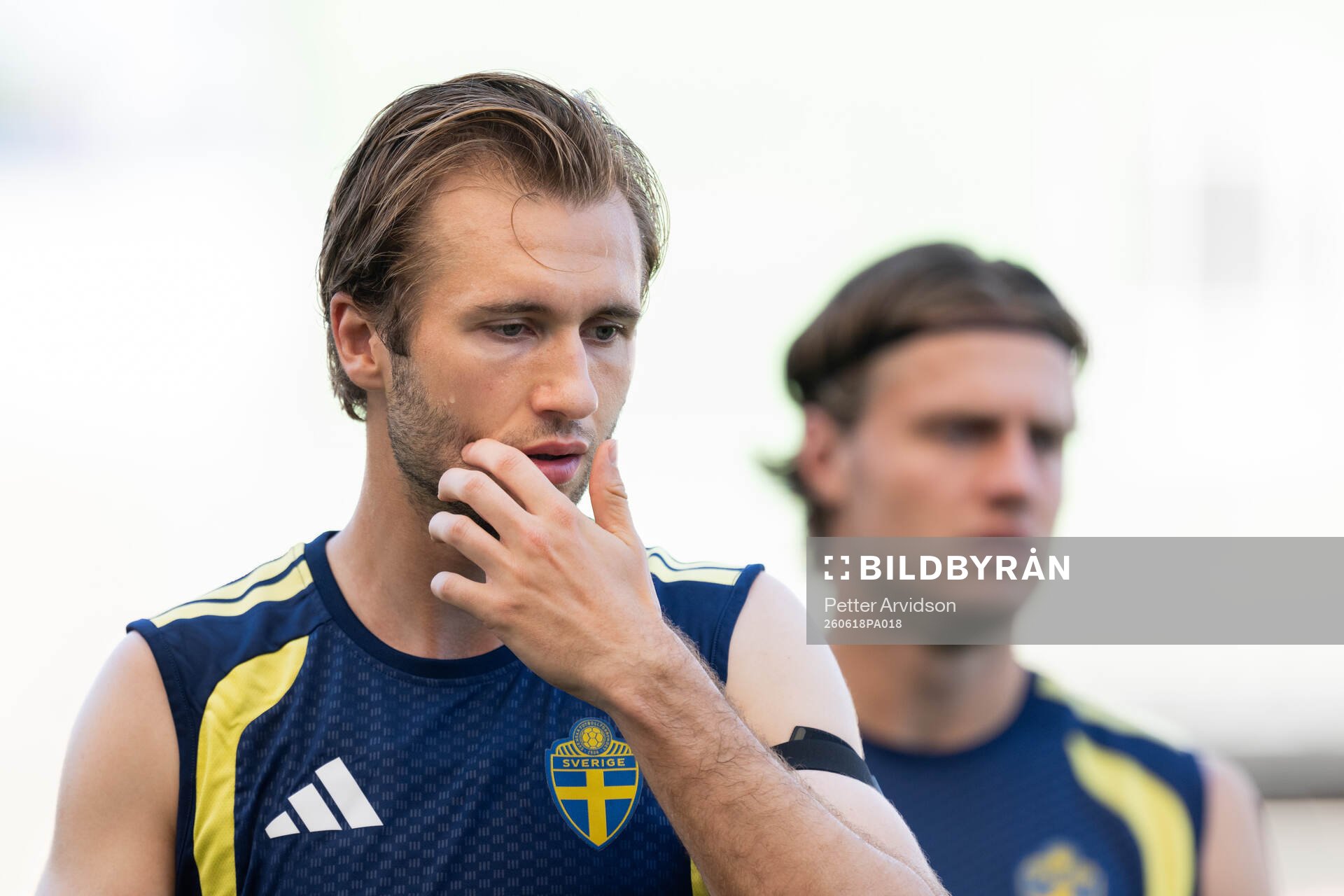 Benjamin Nygren of the Swedish national football team at a