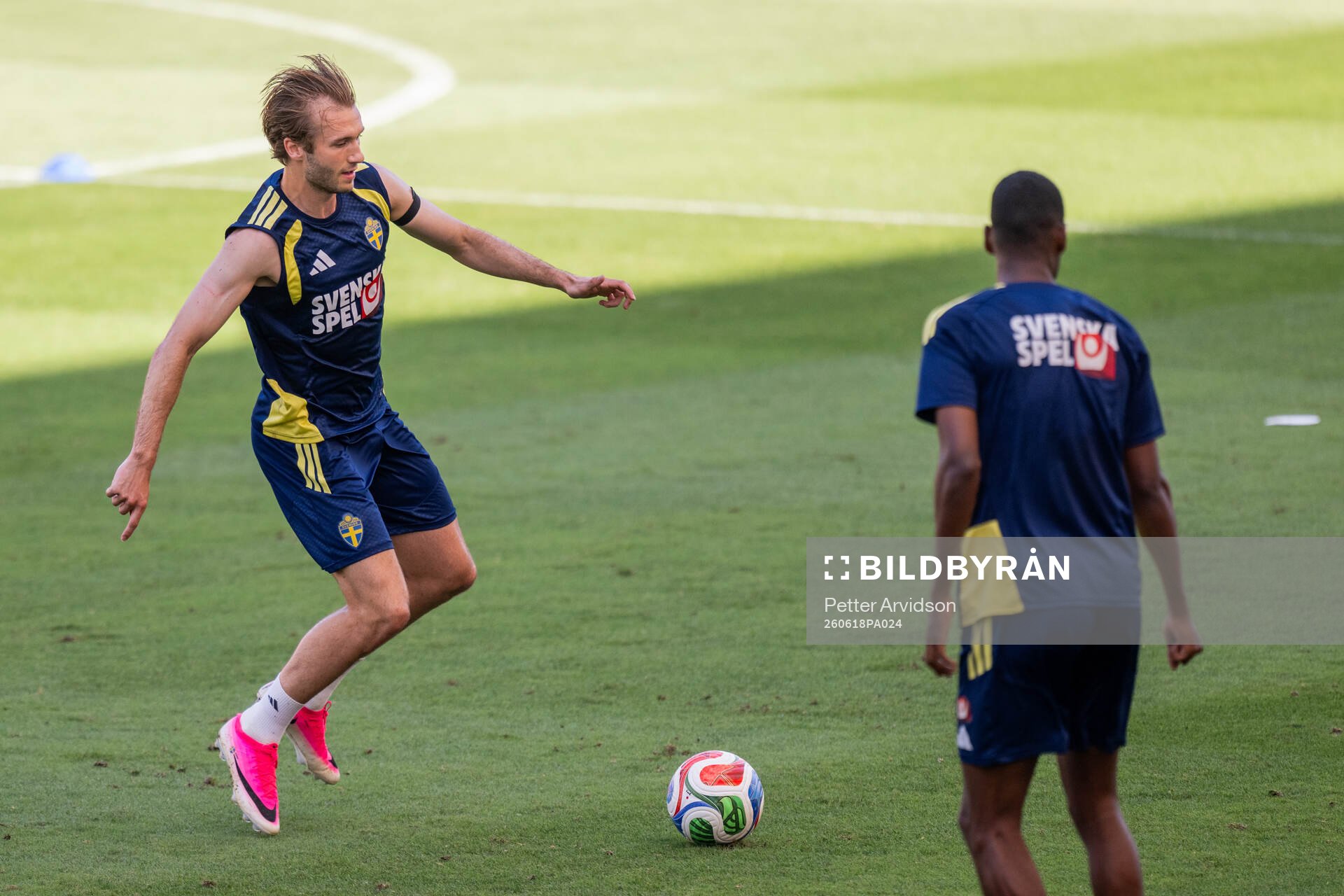 Benjamin Nygren of the Swedish national football team at a