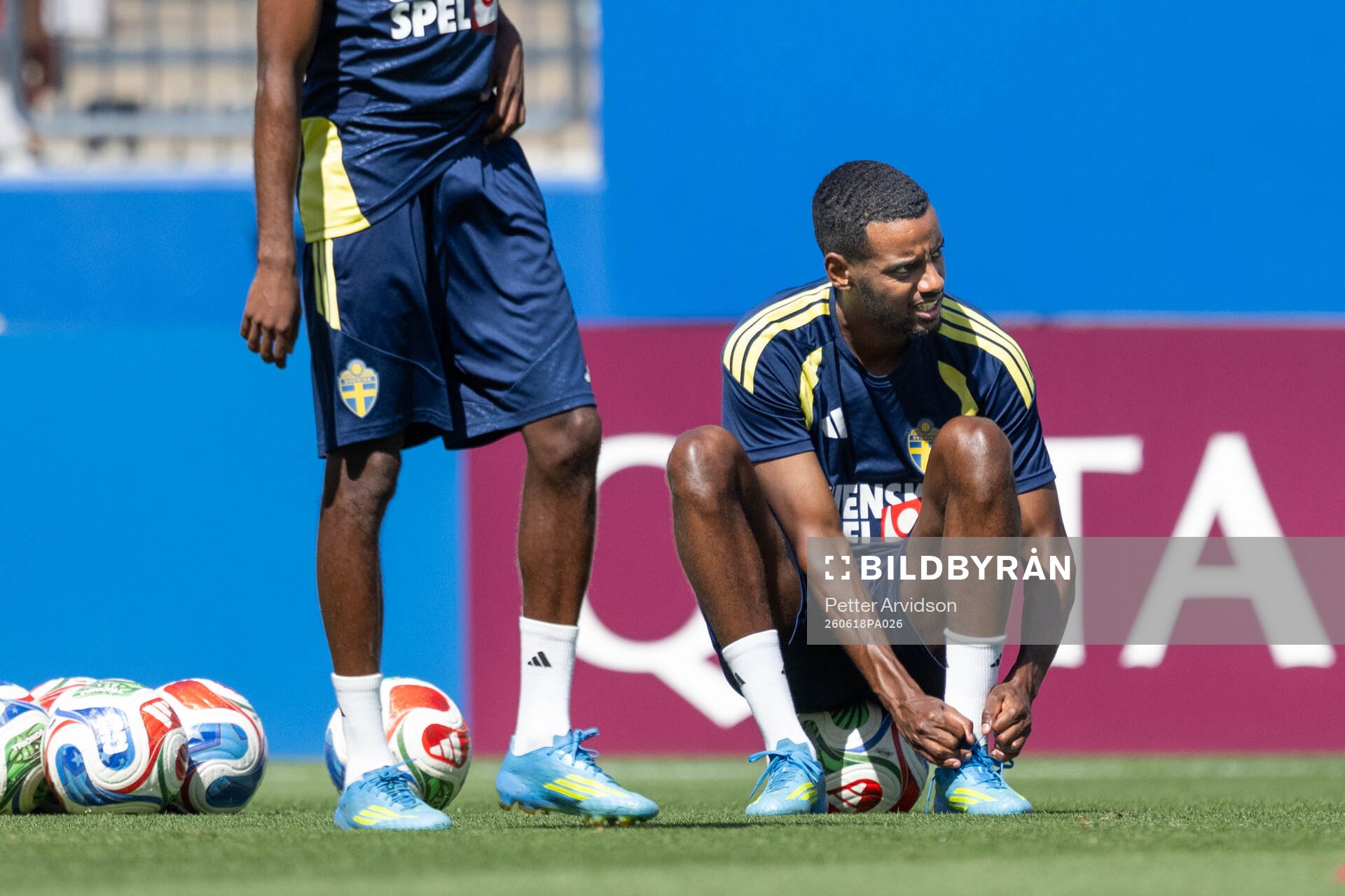 Alexander Isak of the Swedish national football team at a