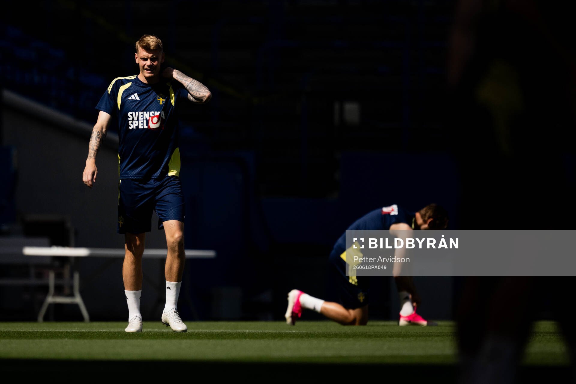 Eric Smith of the Swedish national football team at a