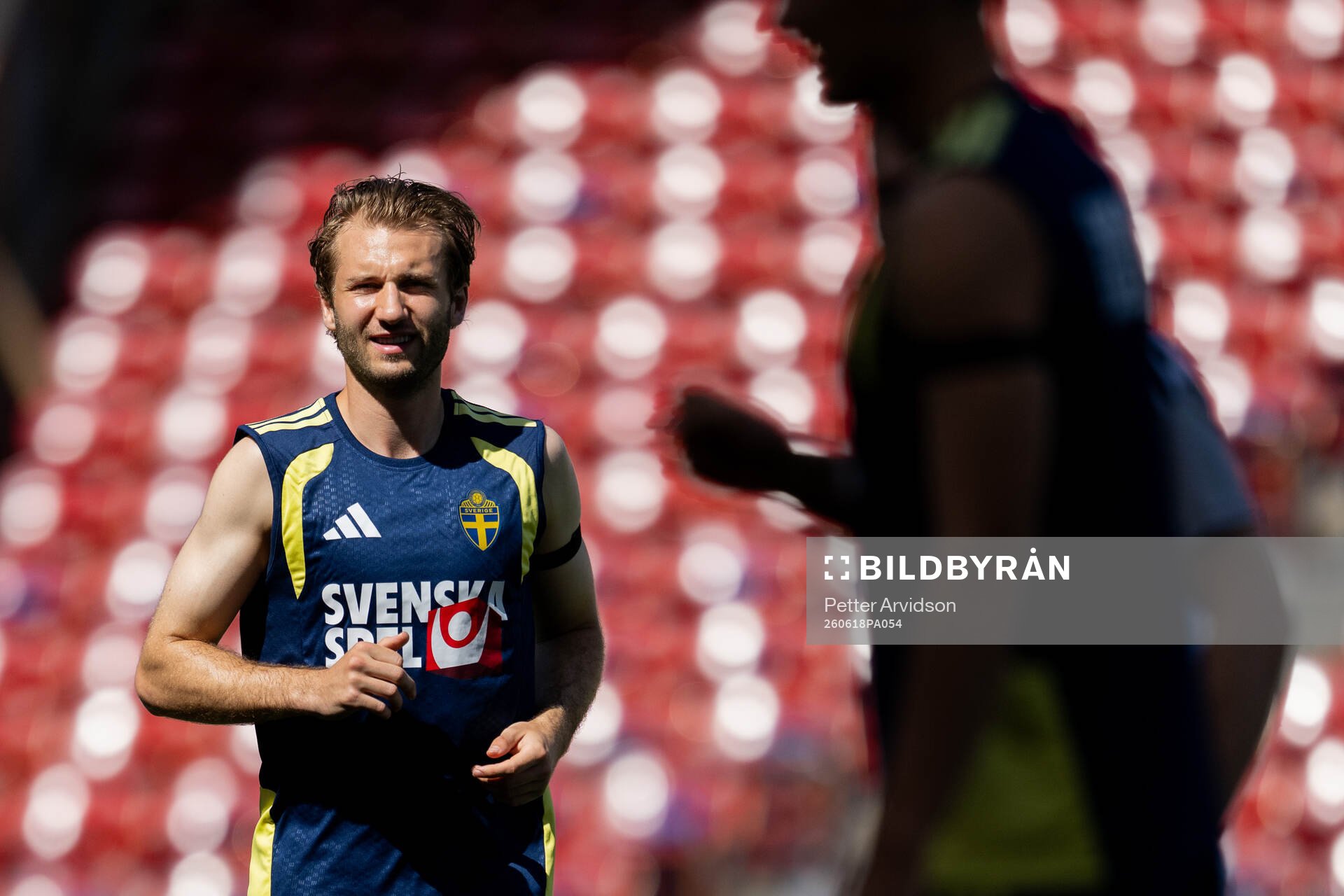 Benjamin Nygren of the Swedish national football team at a