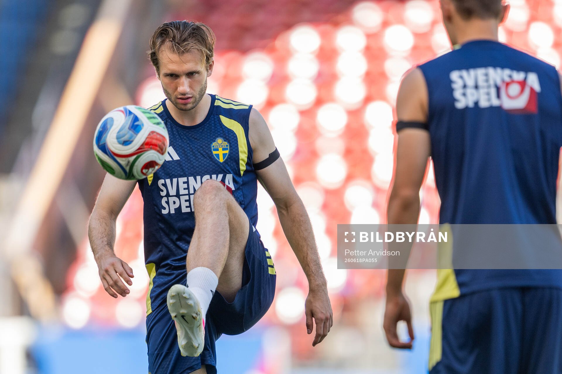 Benjamin Nygren of the Swedish national football team at a