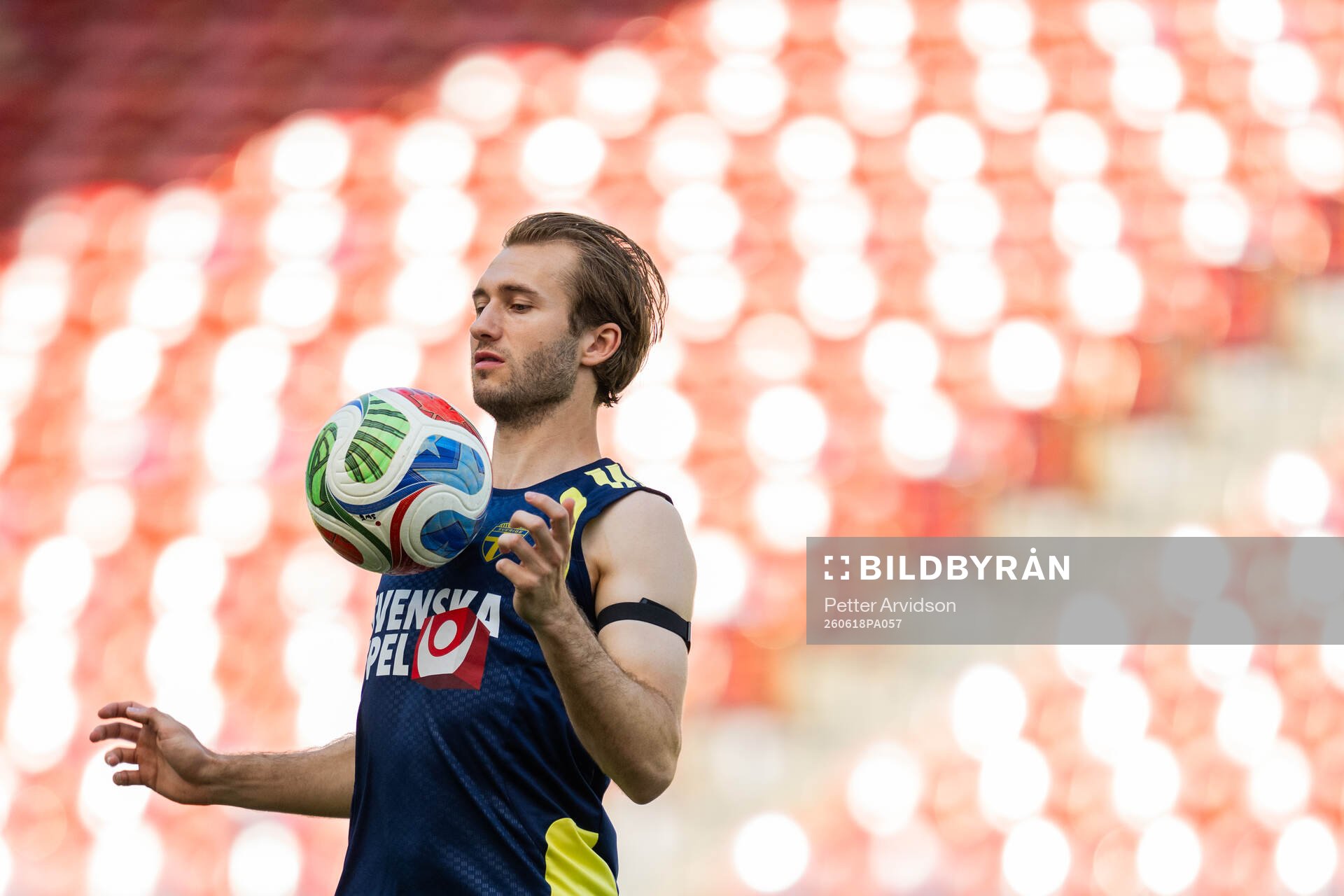 Benjamin Nygren of the Swedish national football team at a