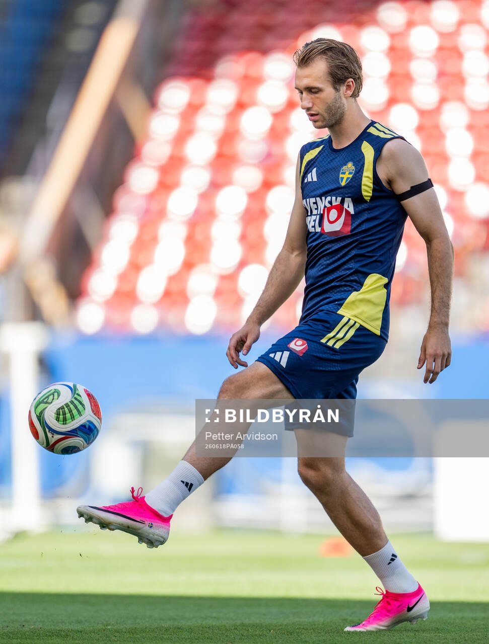 Benjamin Nygren of the Swedish national football team at a