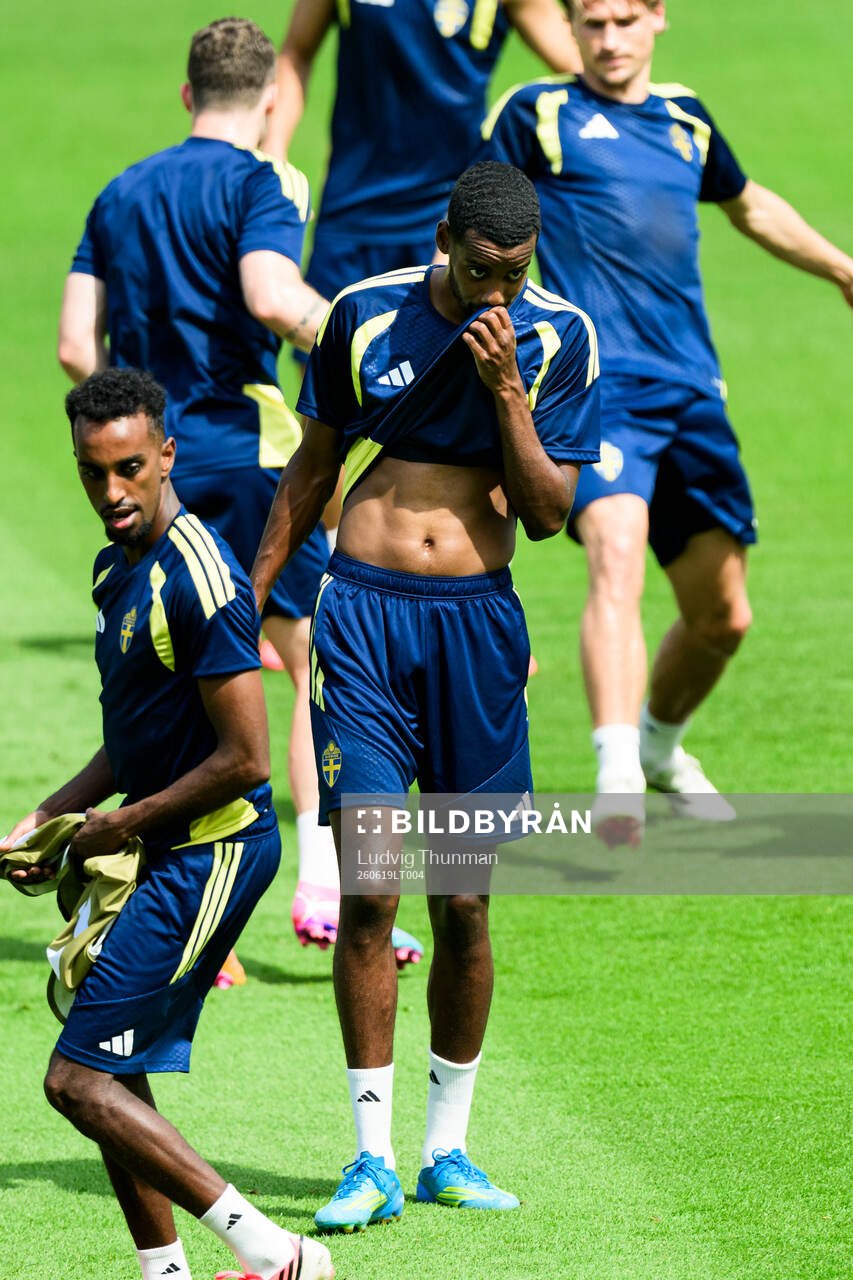 Alexander Isak of the Swedish national football team at a