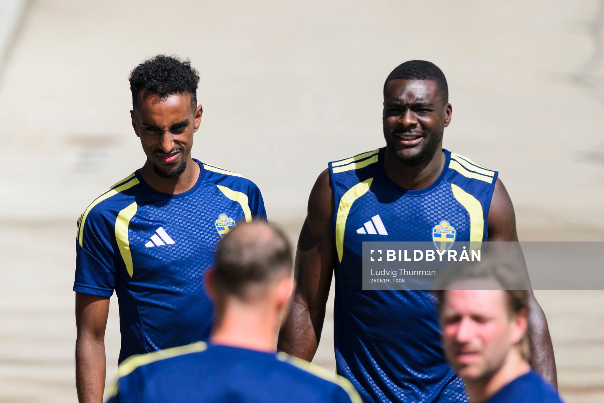 Taha Ali and Ken Sema of the Swedish national football team