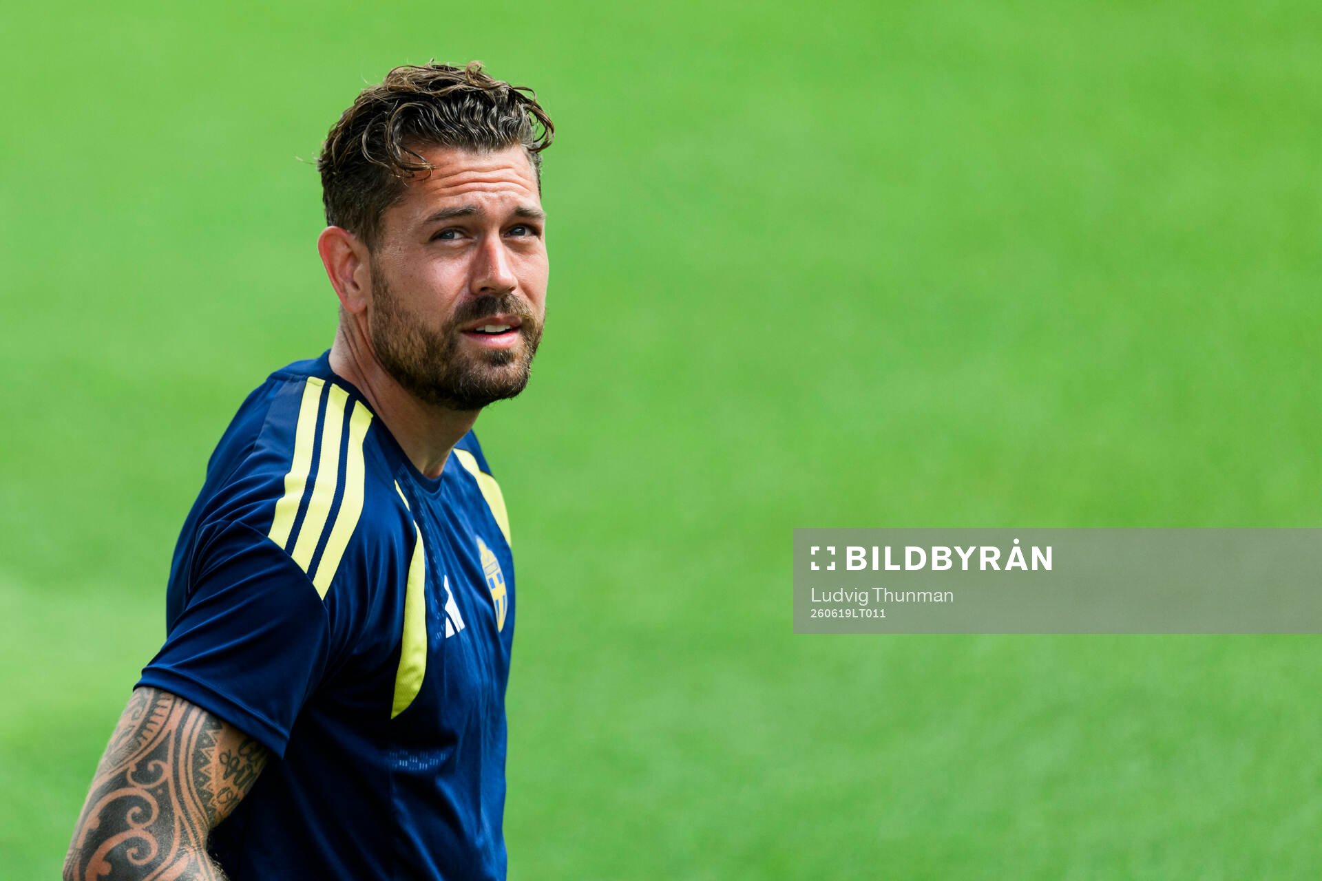 Goalkeeper Kristoffer Nordfeldt of the Swedish national