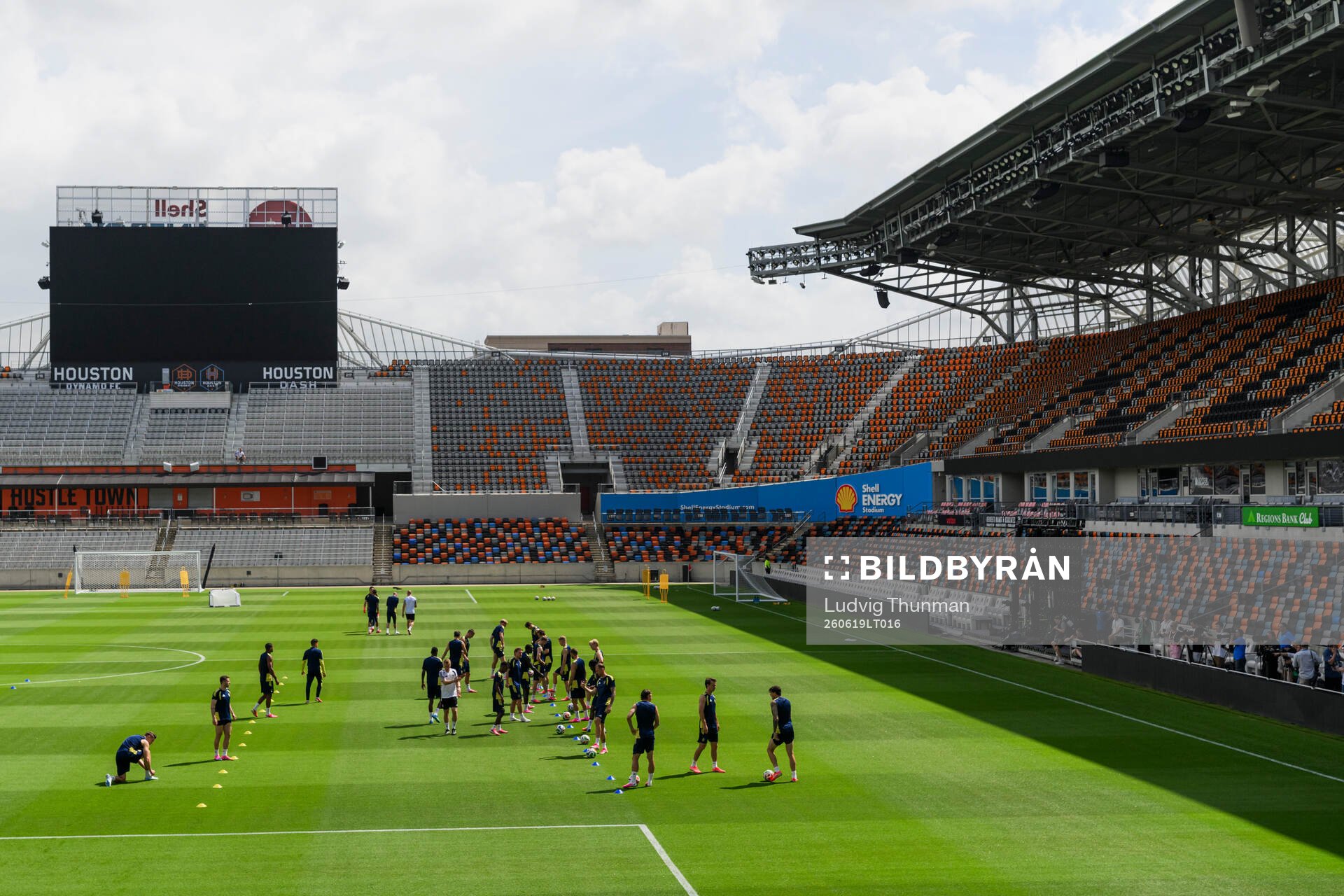 General view of the Swedish national football team at a