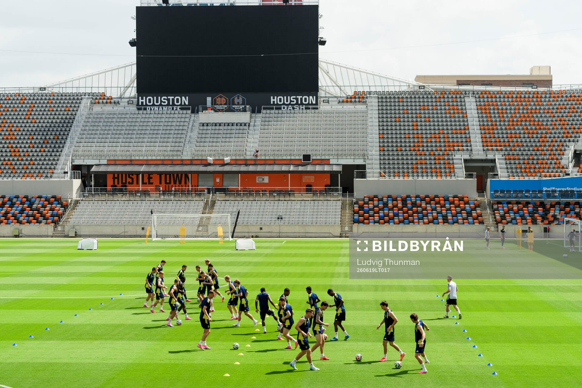General view of the Swedish national football team at a