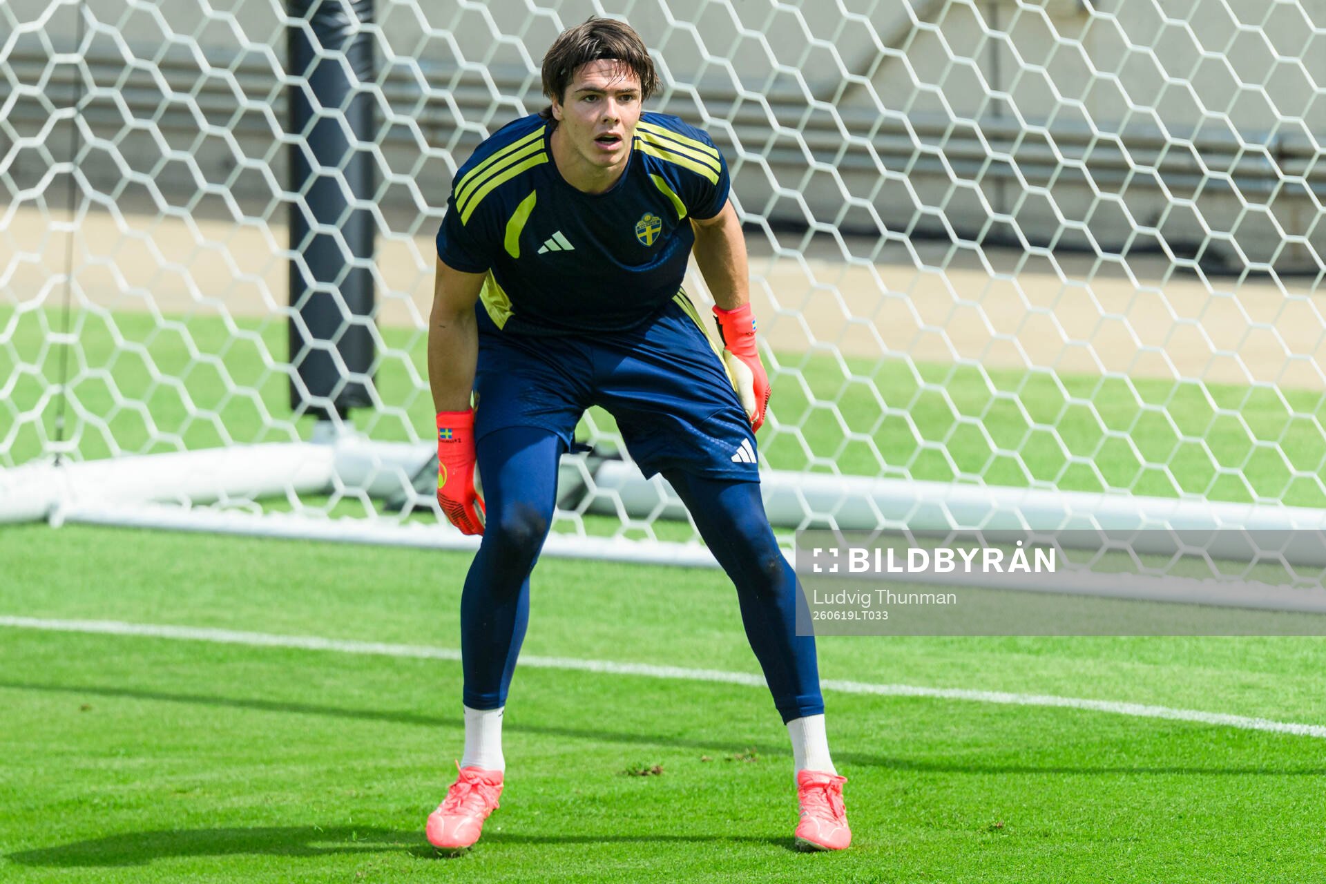 Goalkeeper Jacob Widell Zetterström of the Swedish