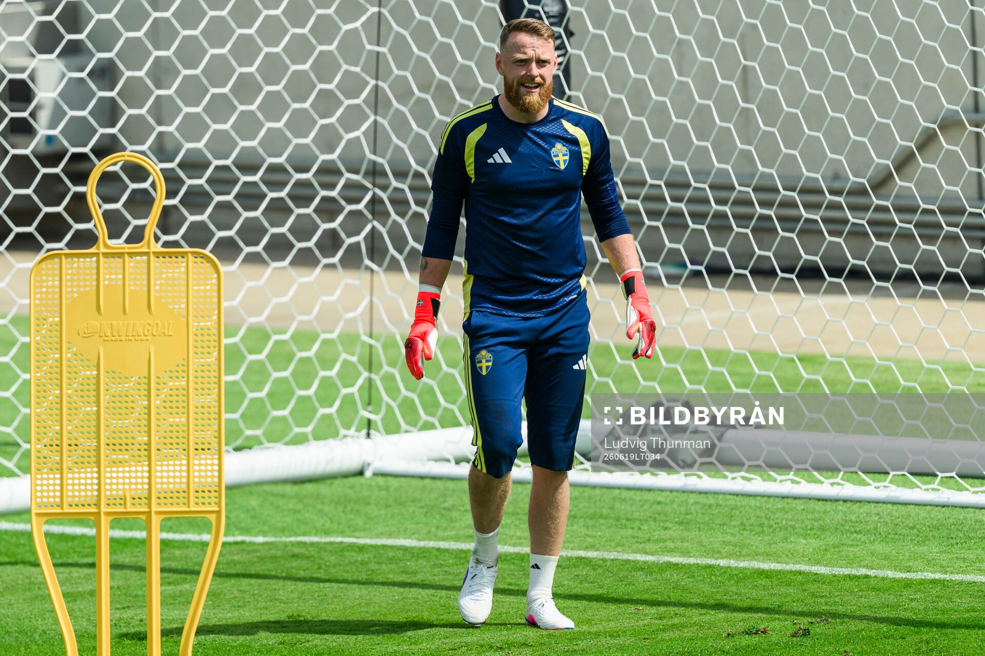 Goalkeeper Viktor Johansson of the Swedish national