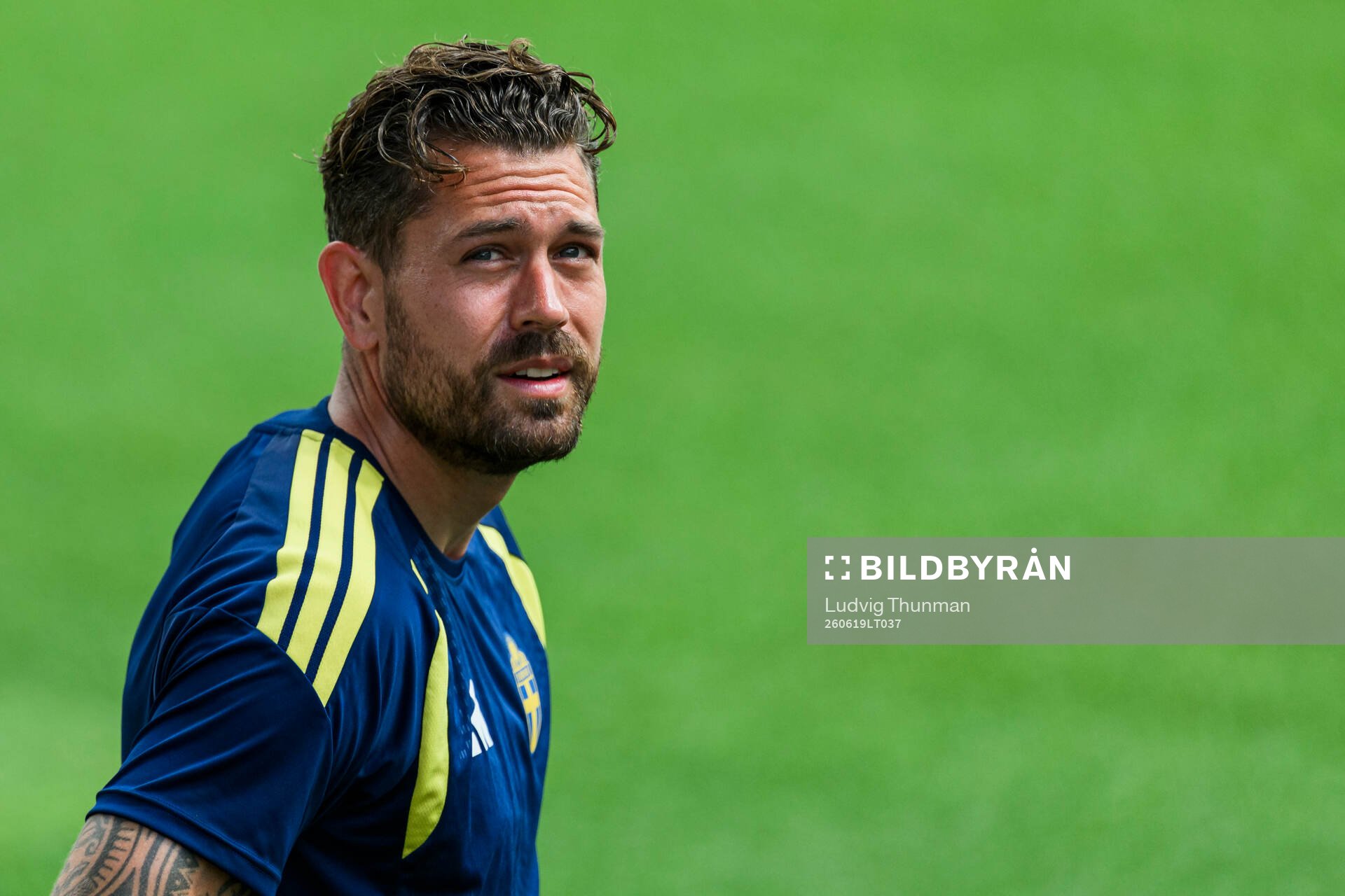 Goalkeeper Kristoffer Nordfeldt of the Swedish national