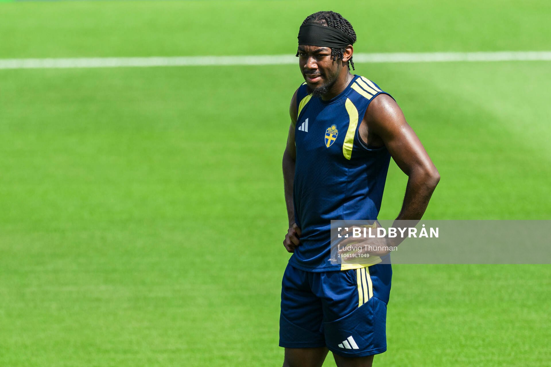 Anthony Elanga of the Swedish national football team at a