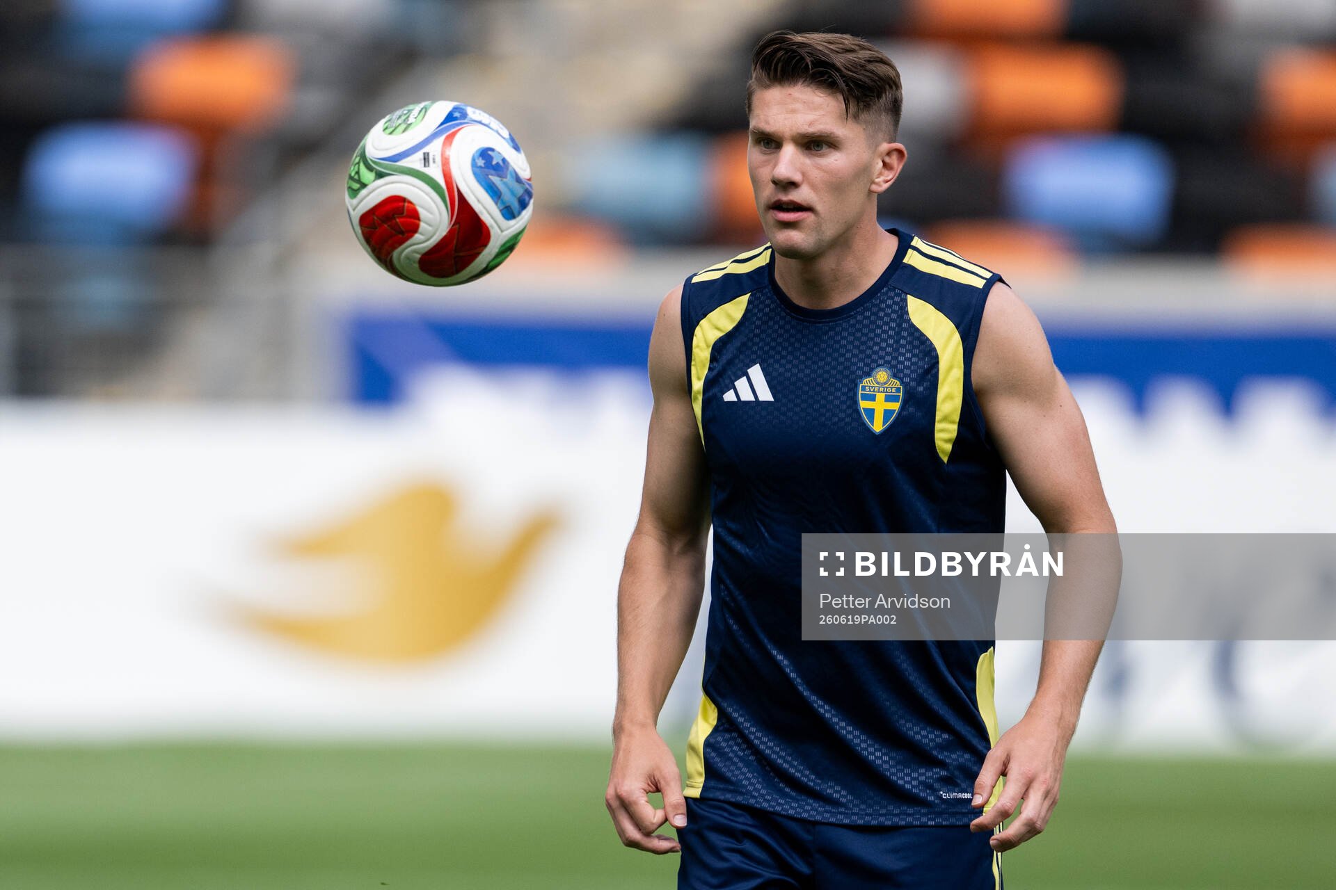 Viktor Gyökeres of the Swedish national football team at a