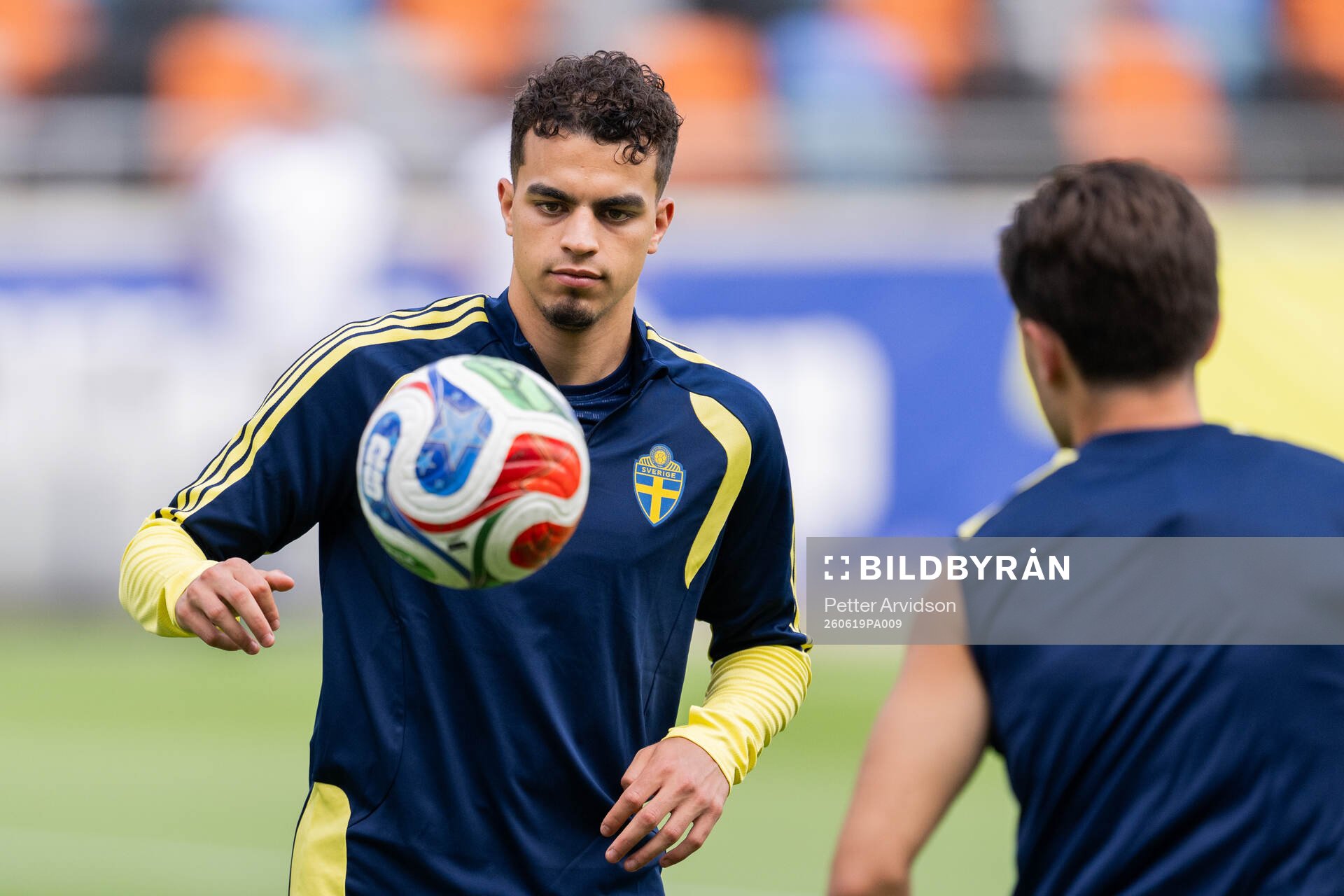 Yasin Ayari of the Swedish national football team at a
