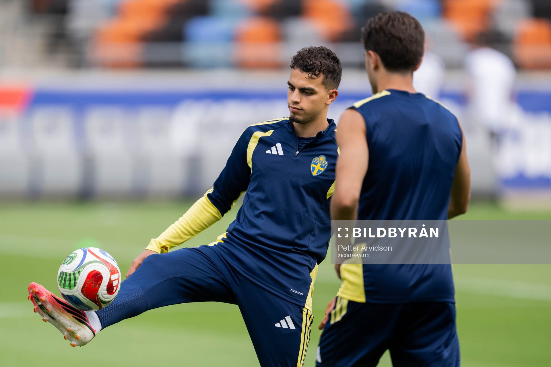 Yasin Ayari of the Swedish national football team at a