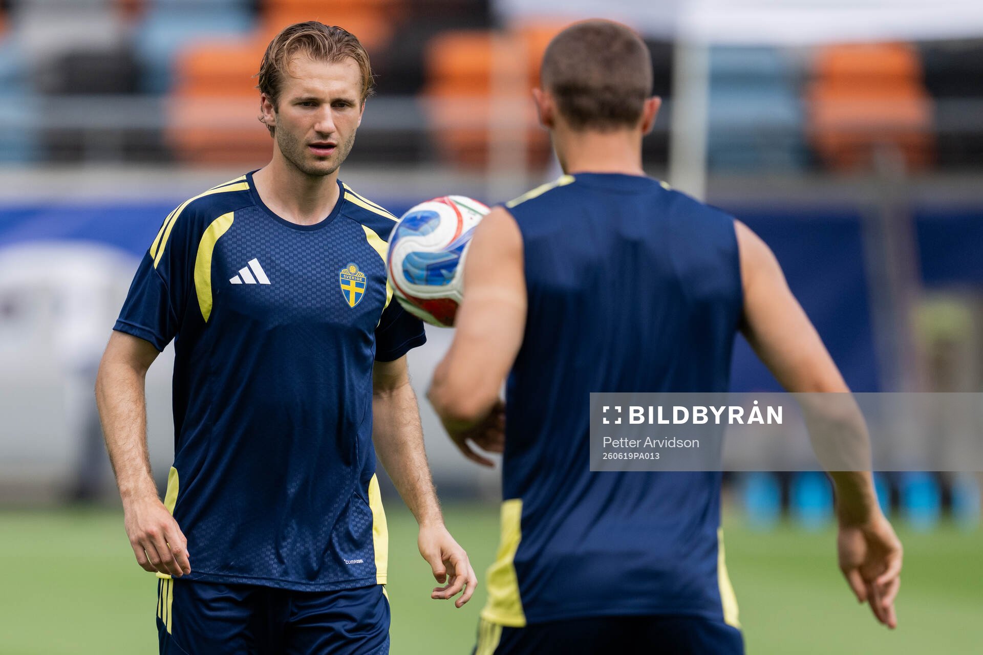 Benjamin Nygren of the Swedish national football team at a