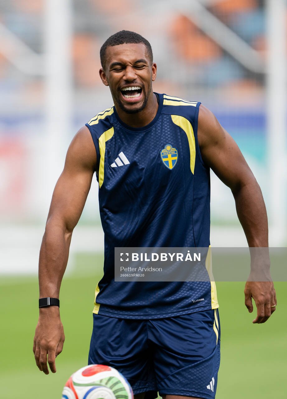 Isak Hien of the Swedish national football team at a