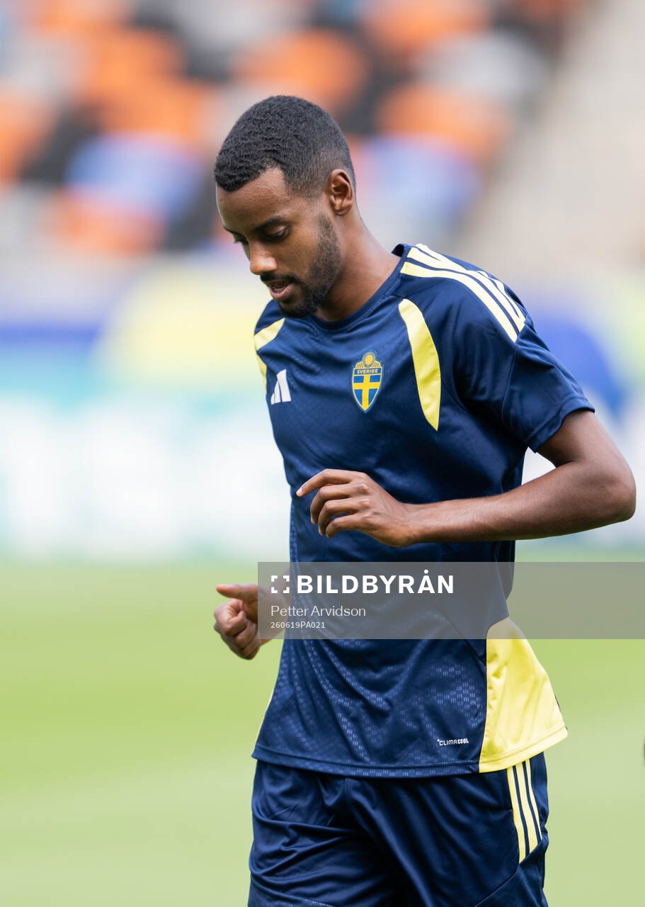 Alexander Isak of the Swedish national football team at a
