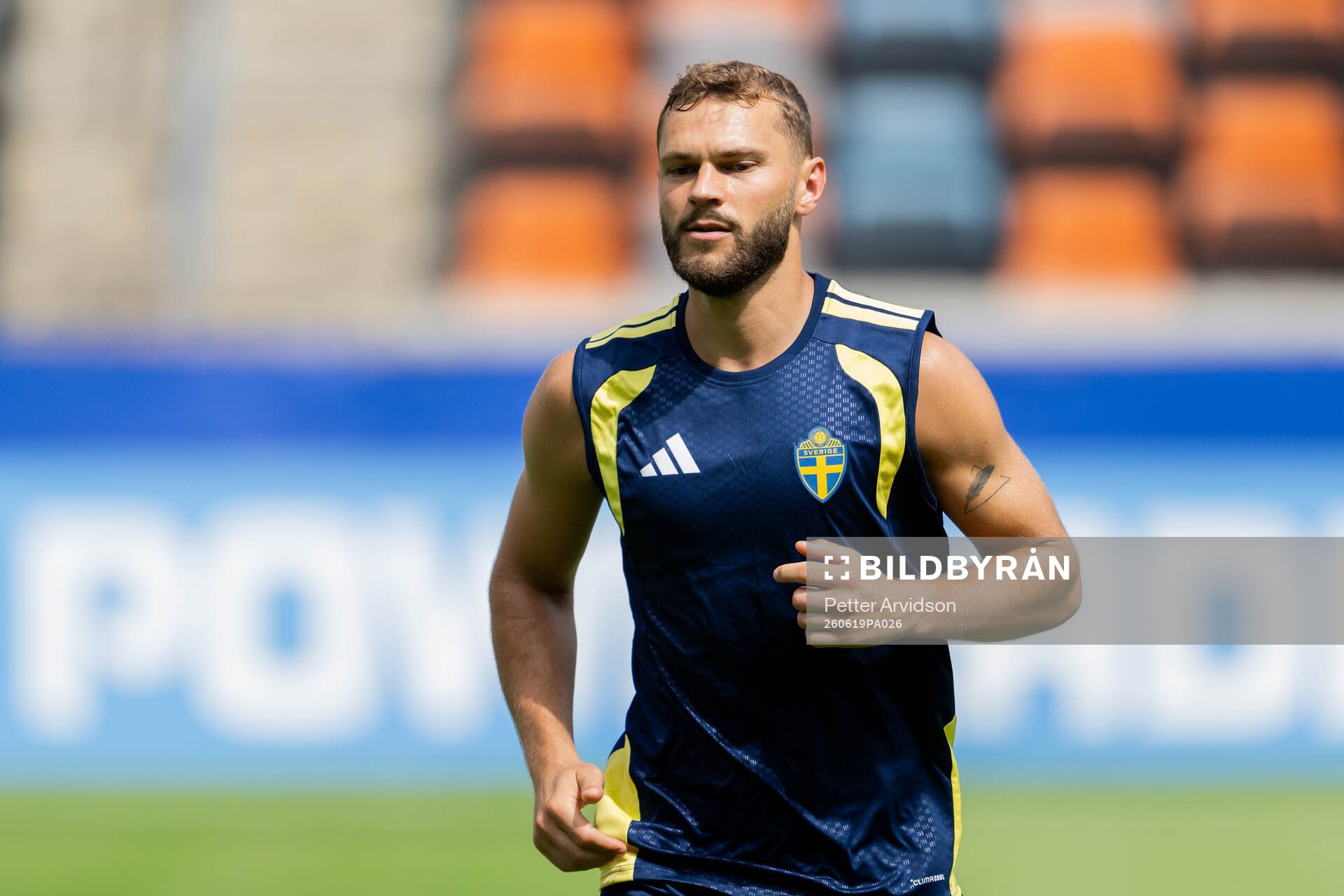 Jesper Karlström of the Swedish national football team at