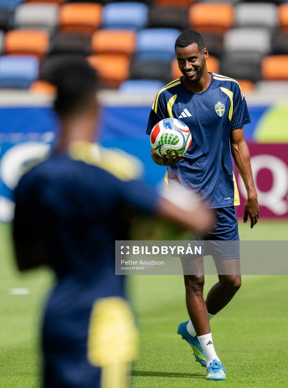 Alexander Isak of the Swedish national football team at a