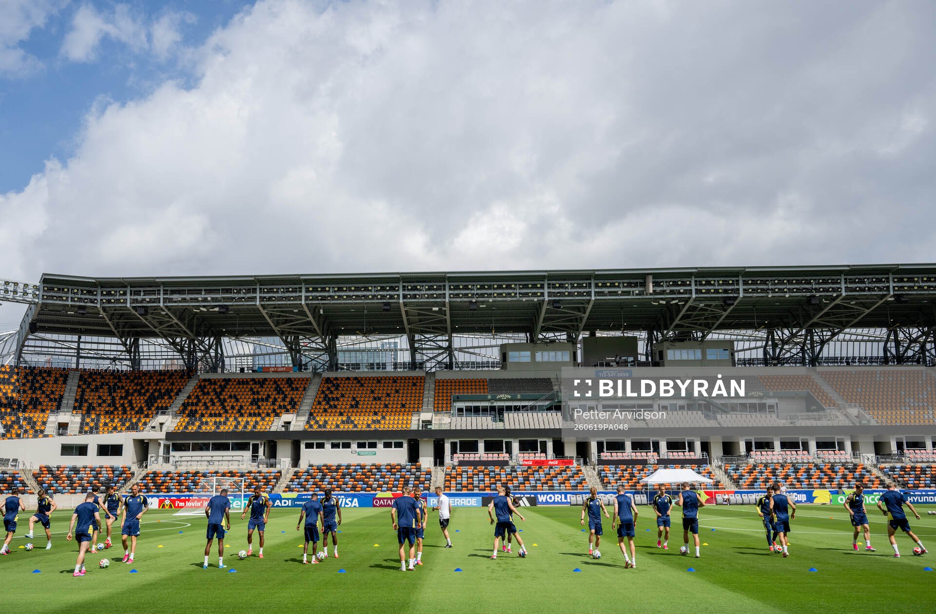 Players of the Swedish national football team at a training