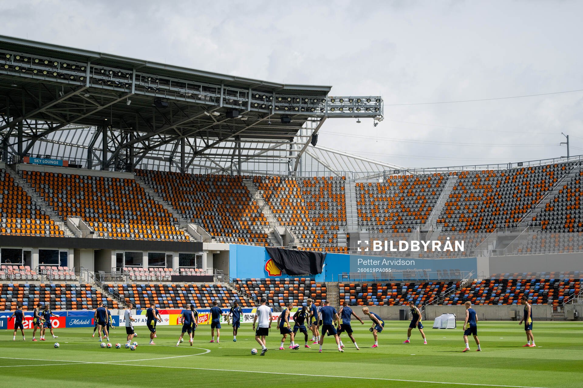 Players of the Swedish national football team at a training