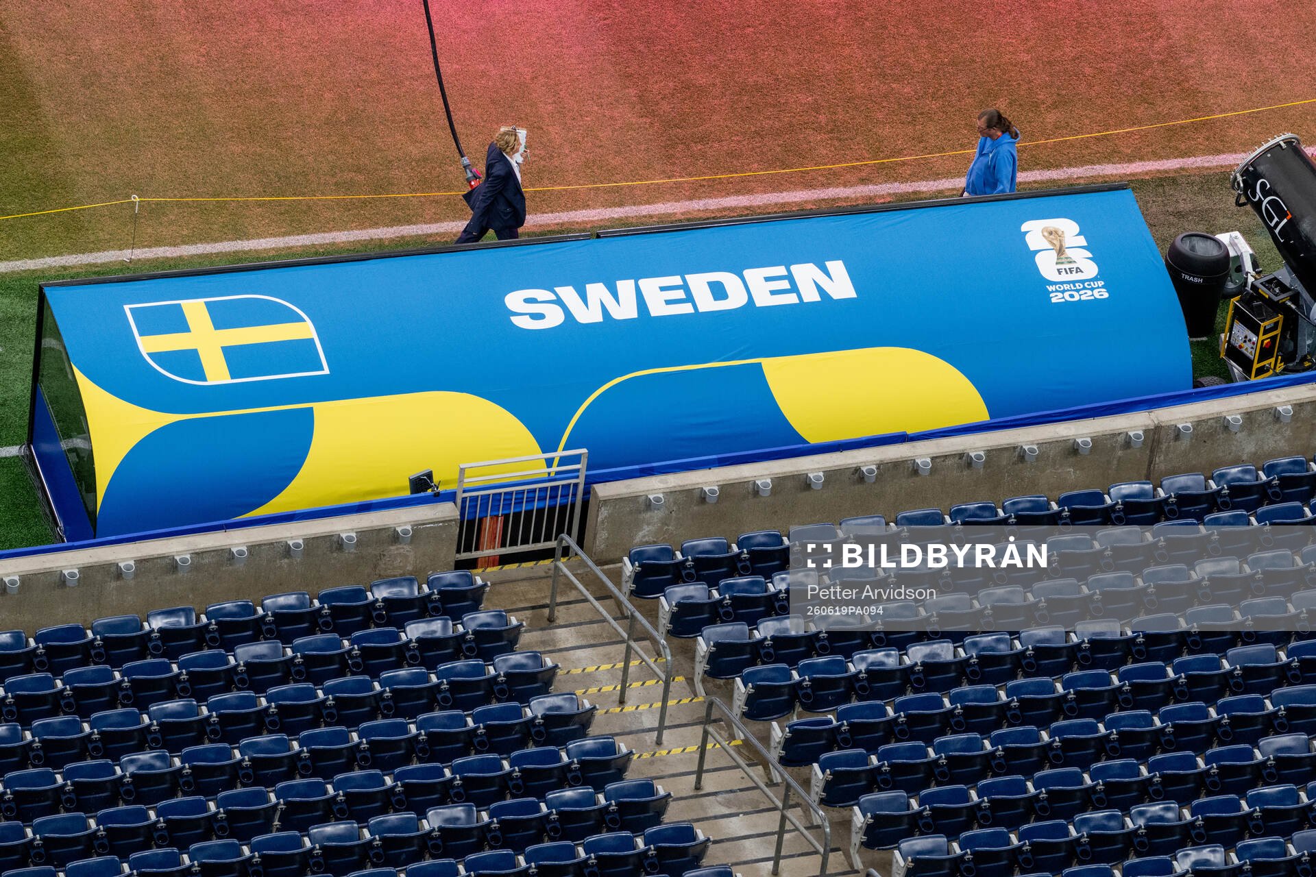 General view of the Swedish team bench at Houston stadium