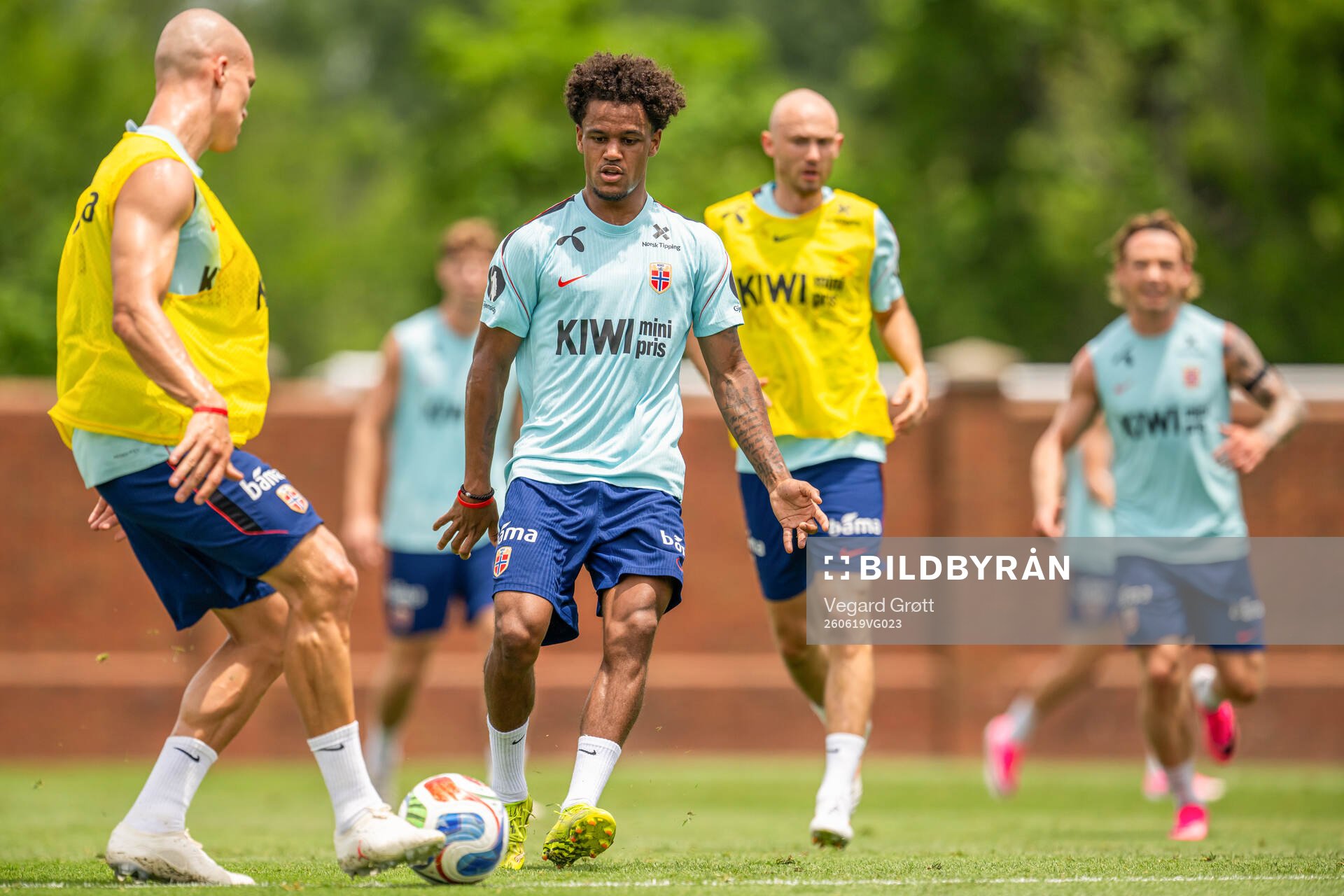 Oscar Bobb of the Norwegian national football team at a