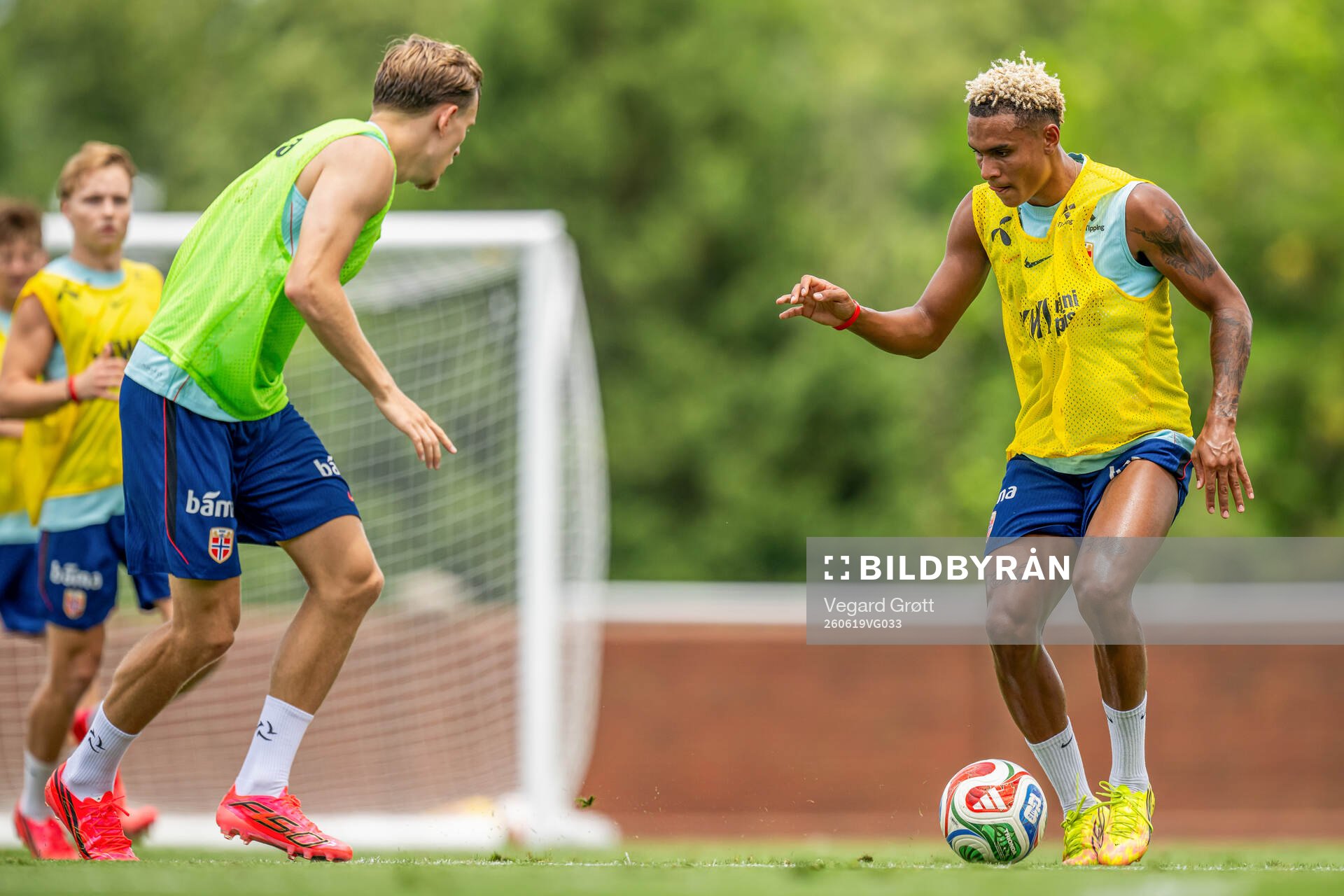 Antonio Nusa of the Norwegian national football team at a