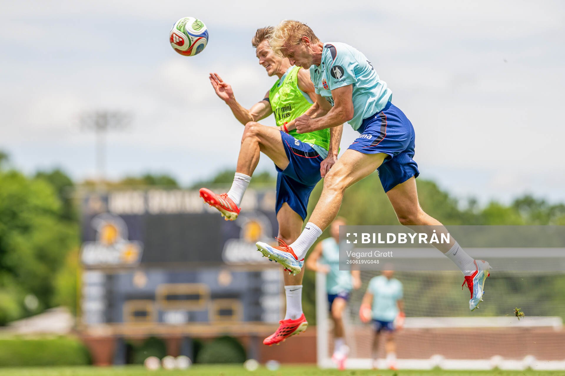 Martin Ødegaard and Morten Thorsby of the Norwegian