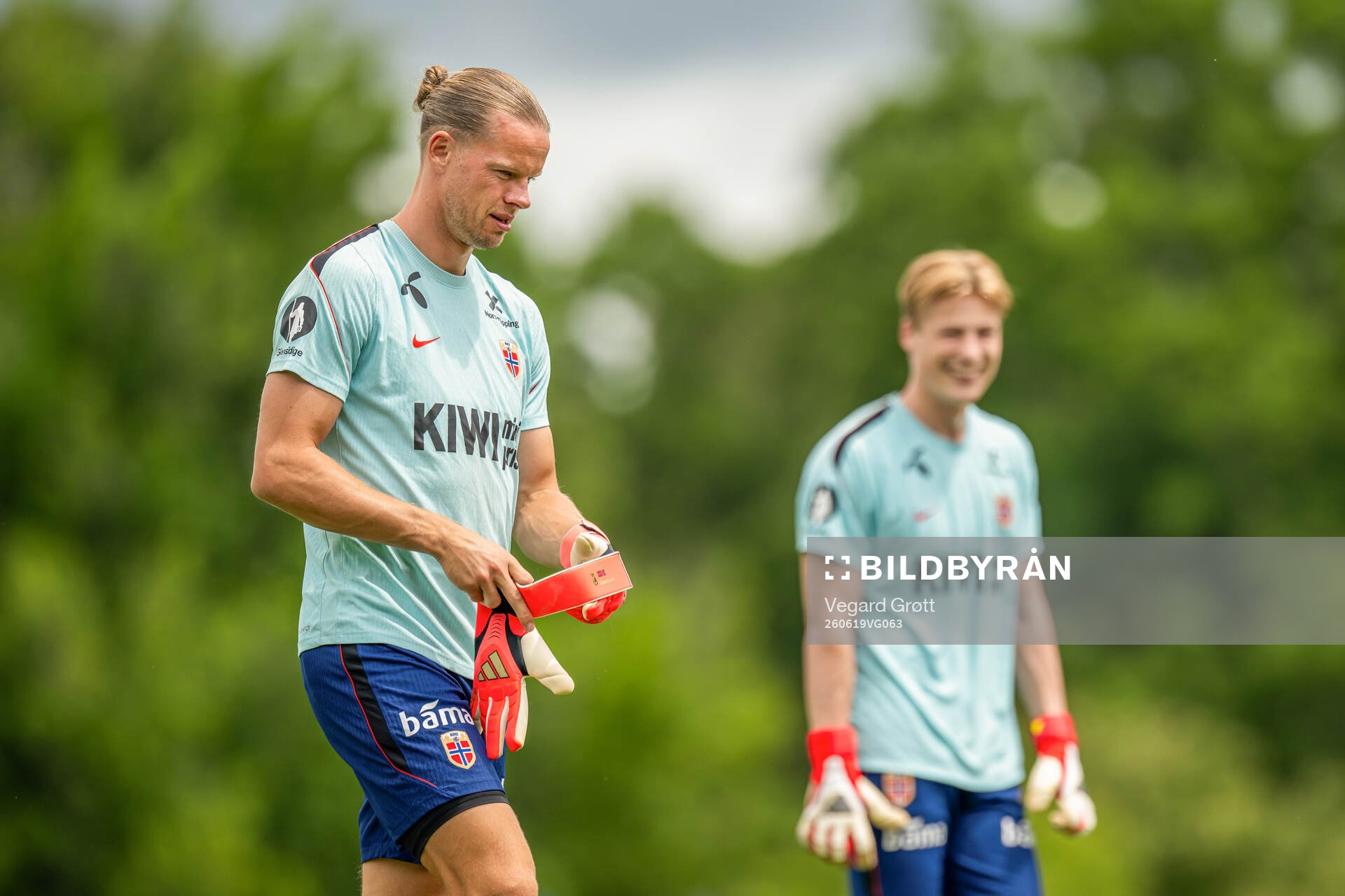 Goalkeeper Ørjan Håskjold Nyland of the Norwegian