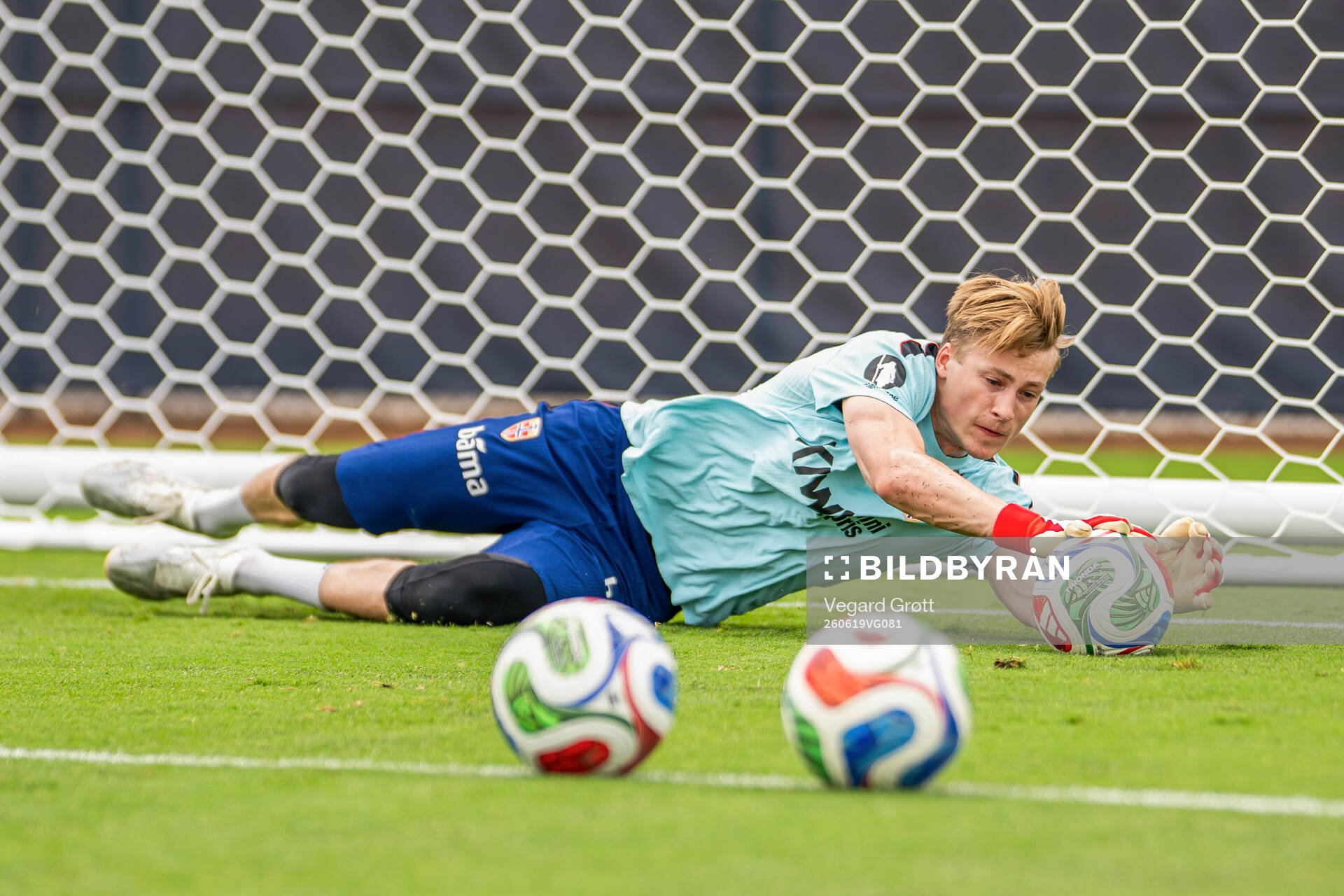 Goalkeeper Sander Tangvik of the Norwegian national