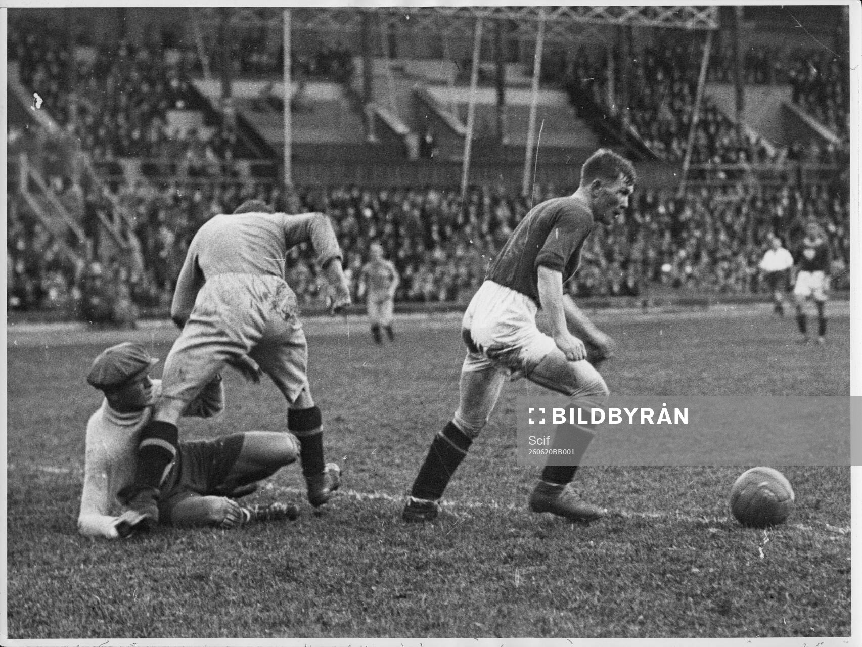 Fotboll, Stockholm, Olympiastadion, 1926-06-20. Sverige -